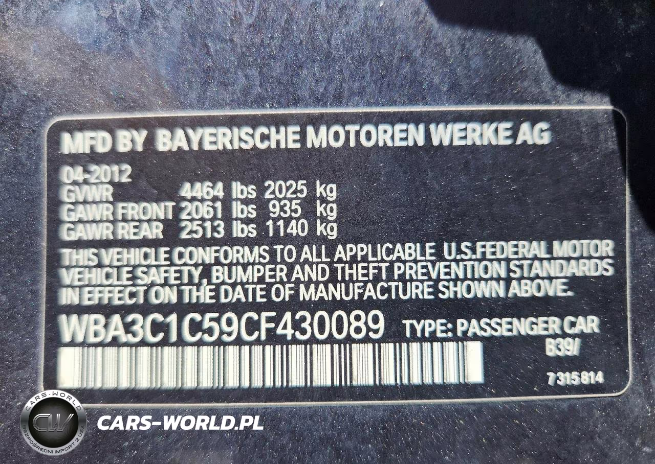 2012 BMW 328 I Sulev VIN:WBA3C1C59CF430089 - 13