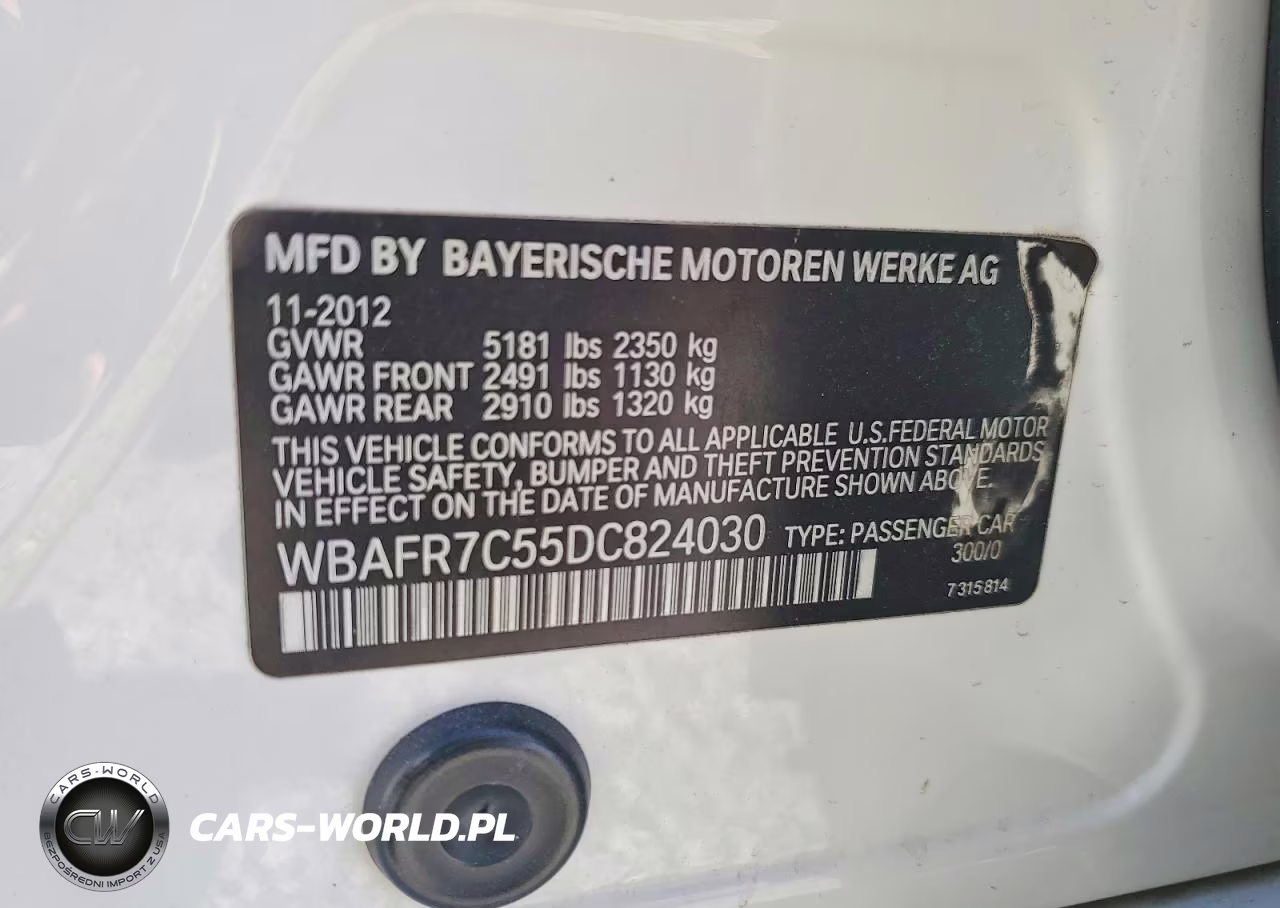 2013 BMW 535 I VIN:WBAFR7C55DC824030 - 12