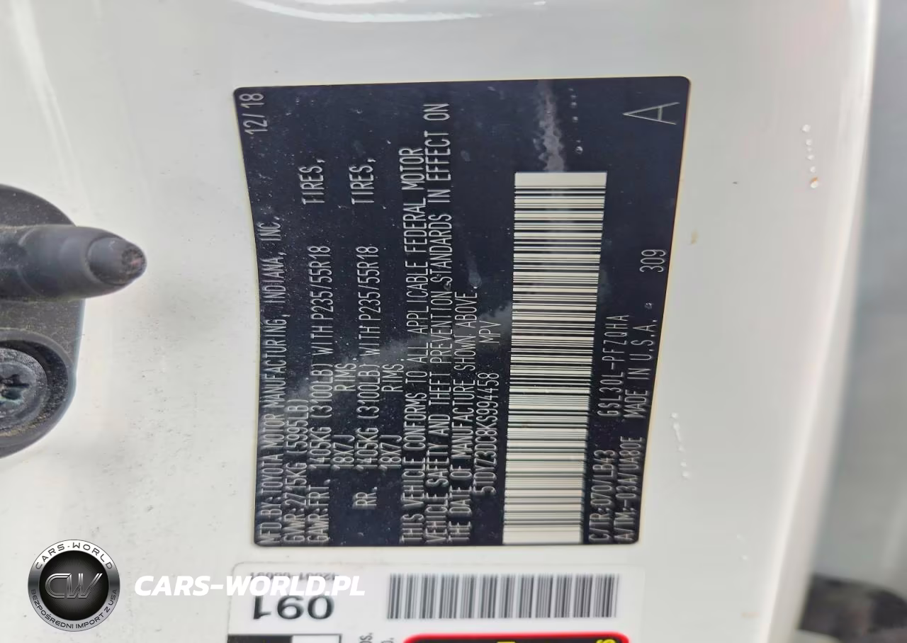2019 Toyota Sienna Limited Premium 7-Passenger VIN:5TDYZ3DC8KS994458 - 14