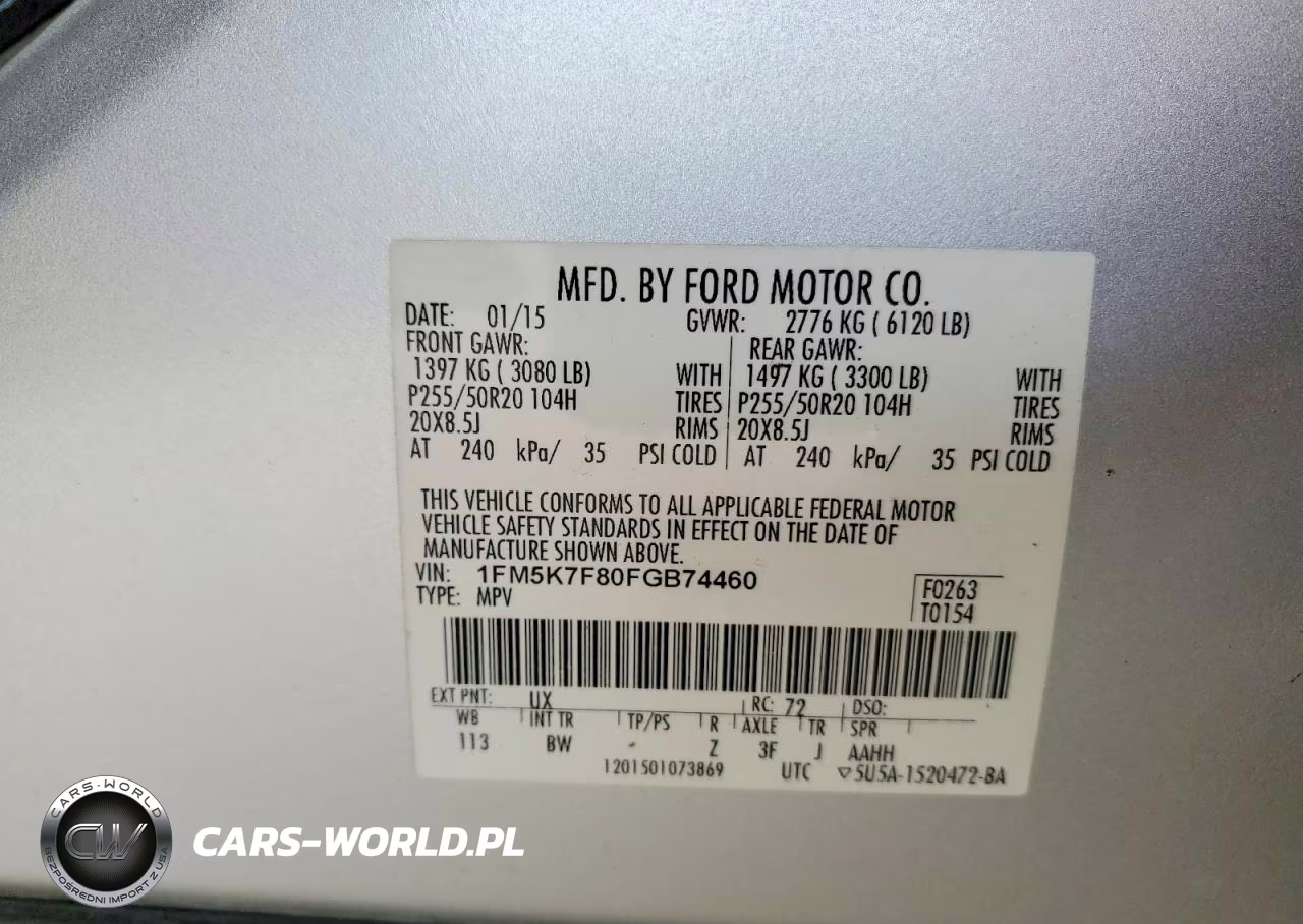 2015 Ford Explorer Limited VIN:1FM5K7F80FGB74460 - 13