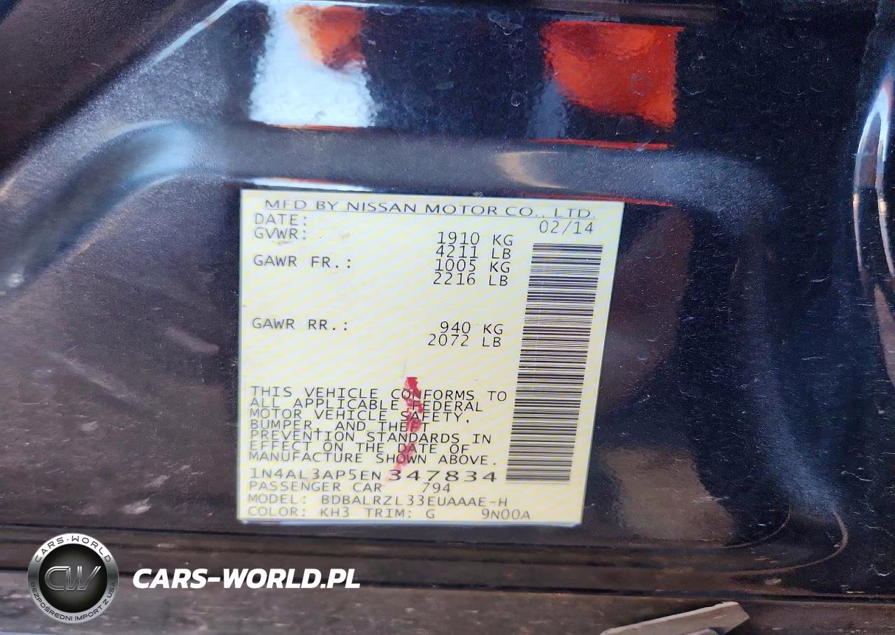 2014 Nissan Altima 2.5 S VIN:1N4AL3AP5EN347834 - 12