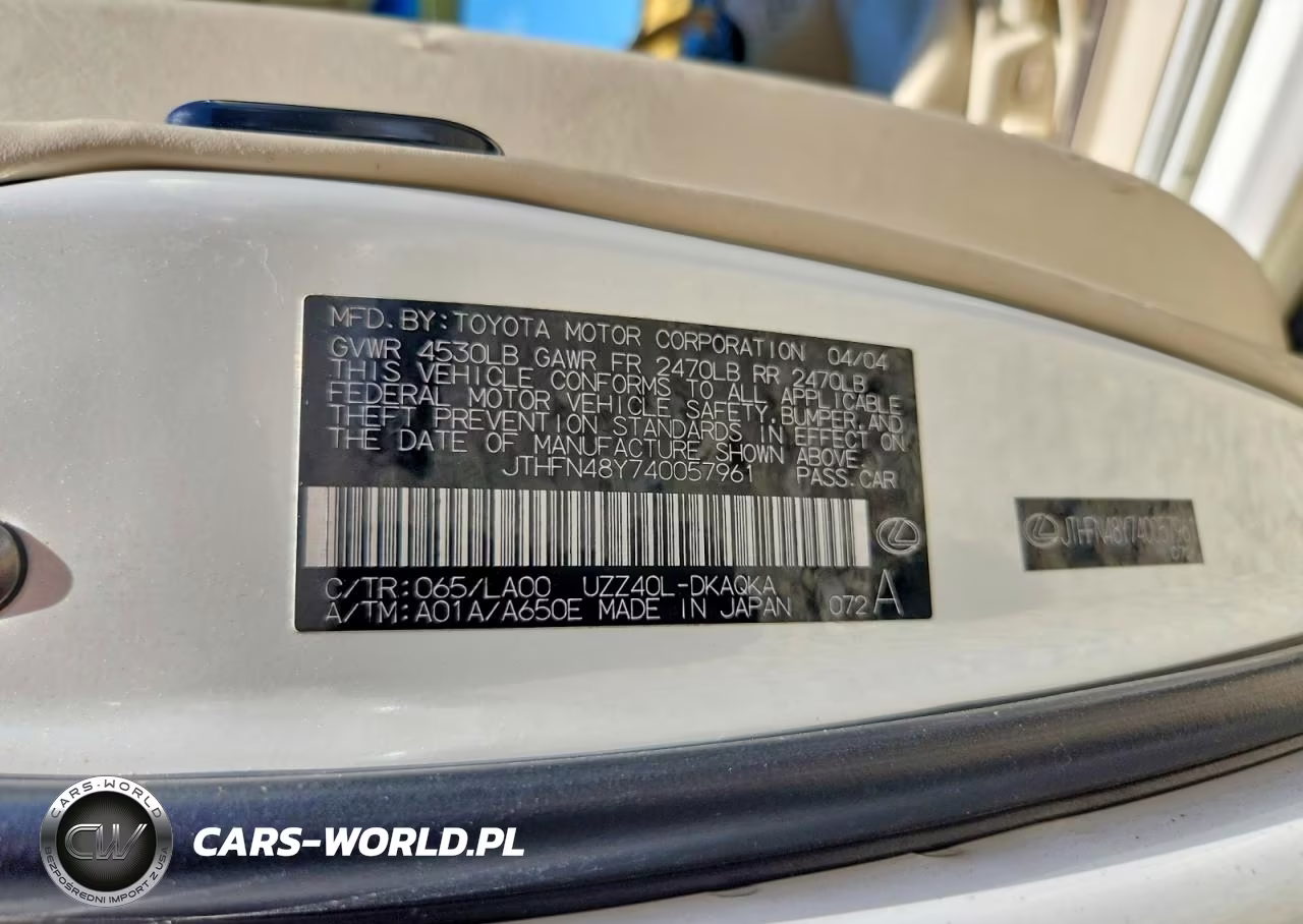 2004 Lexus Sc 430 VIN:JTHFN48Y740057961 - 12