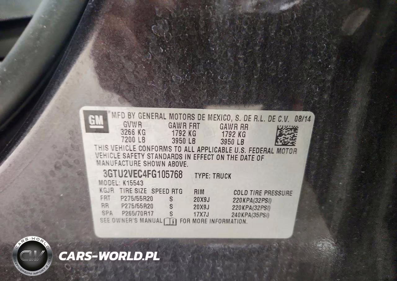 2015 GMC Sierra K1500 Slt VIN:3GTU2VEC4FG105768 - 12