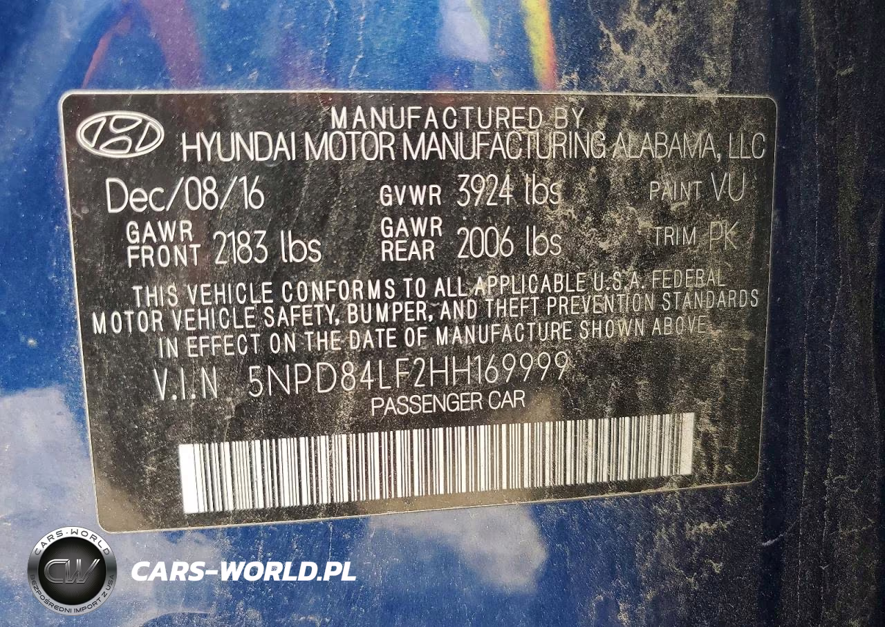 2017 Hyundai Elantra Se VIN:5NPD84LF2HH169999 - 12