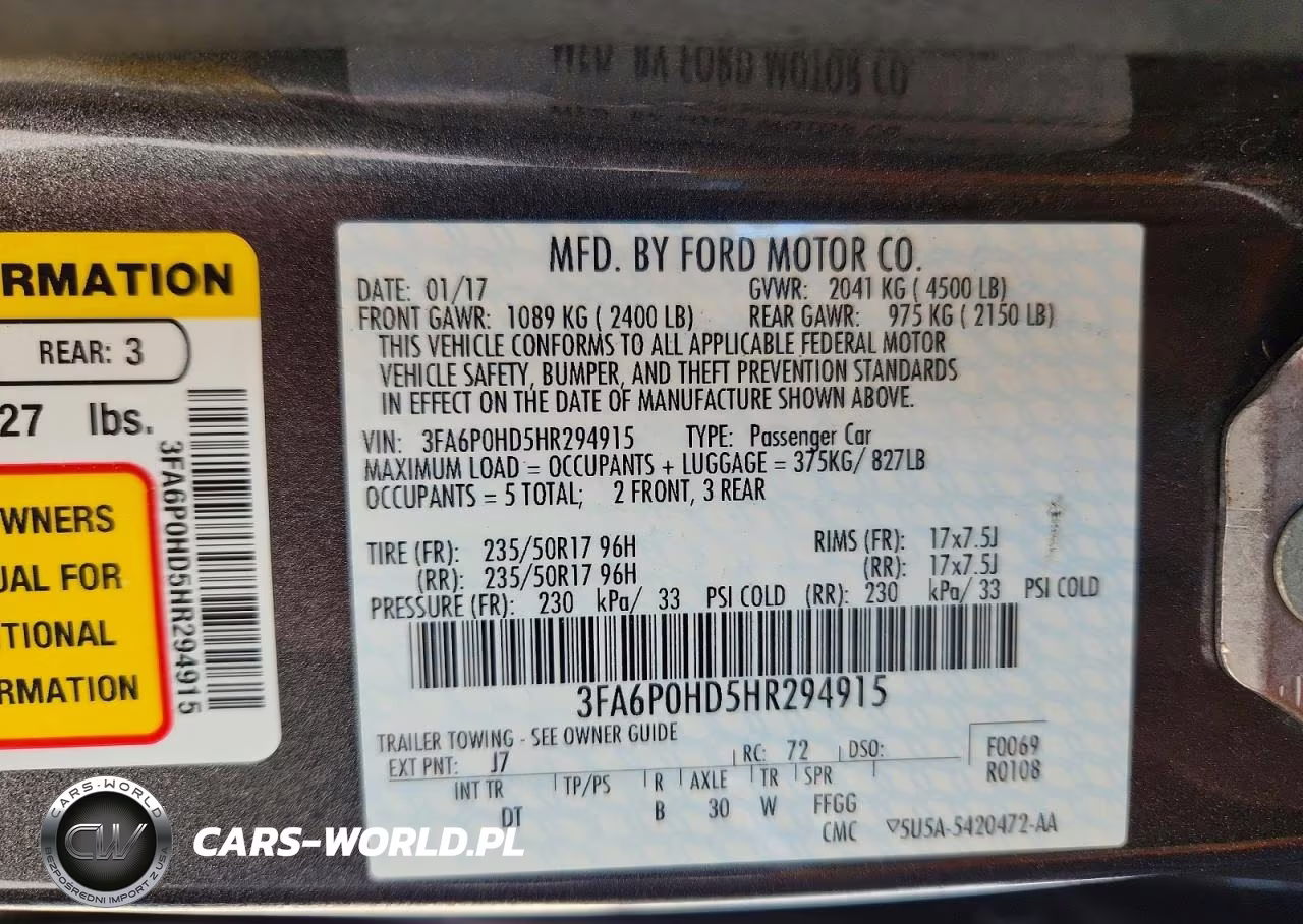 2017 Ford Fusion Se VIN:3FA6P0HD5HR294915 - 12