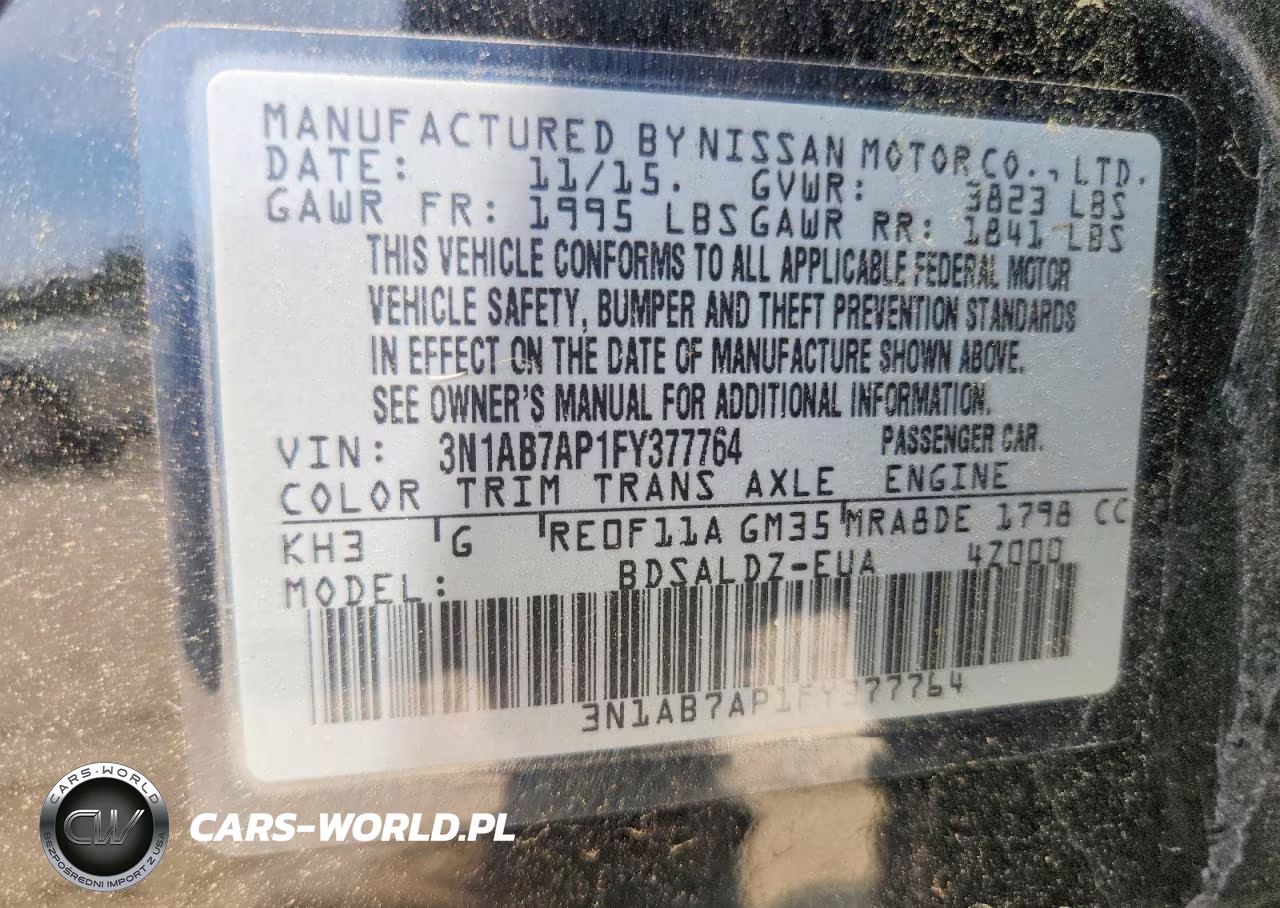 2015 Nissan Sentra Sv VIN:3N1AB7AP1FY377764 - 12