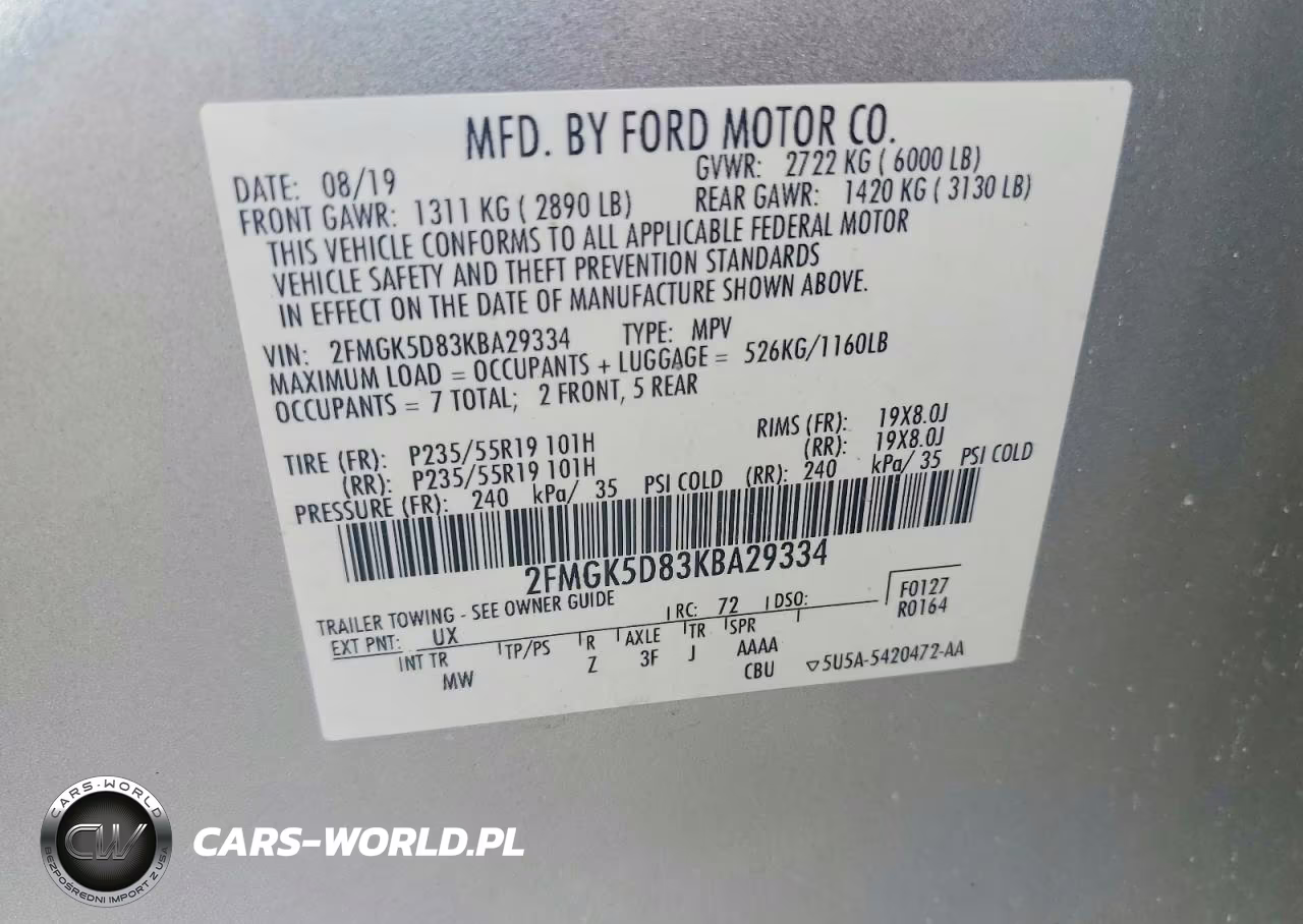 2019 Ford Flex Limited VIN:2FMGK5D83KBA29334 - 12