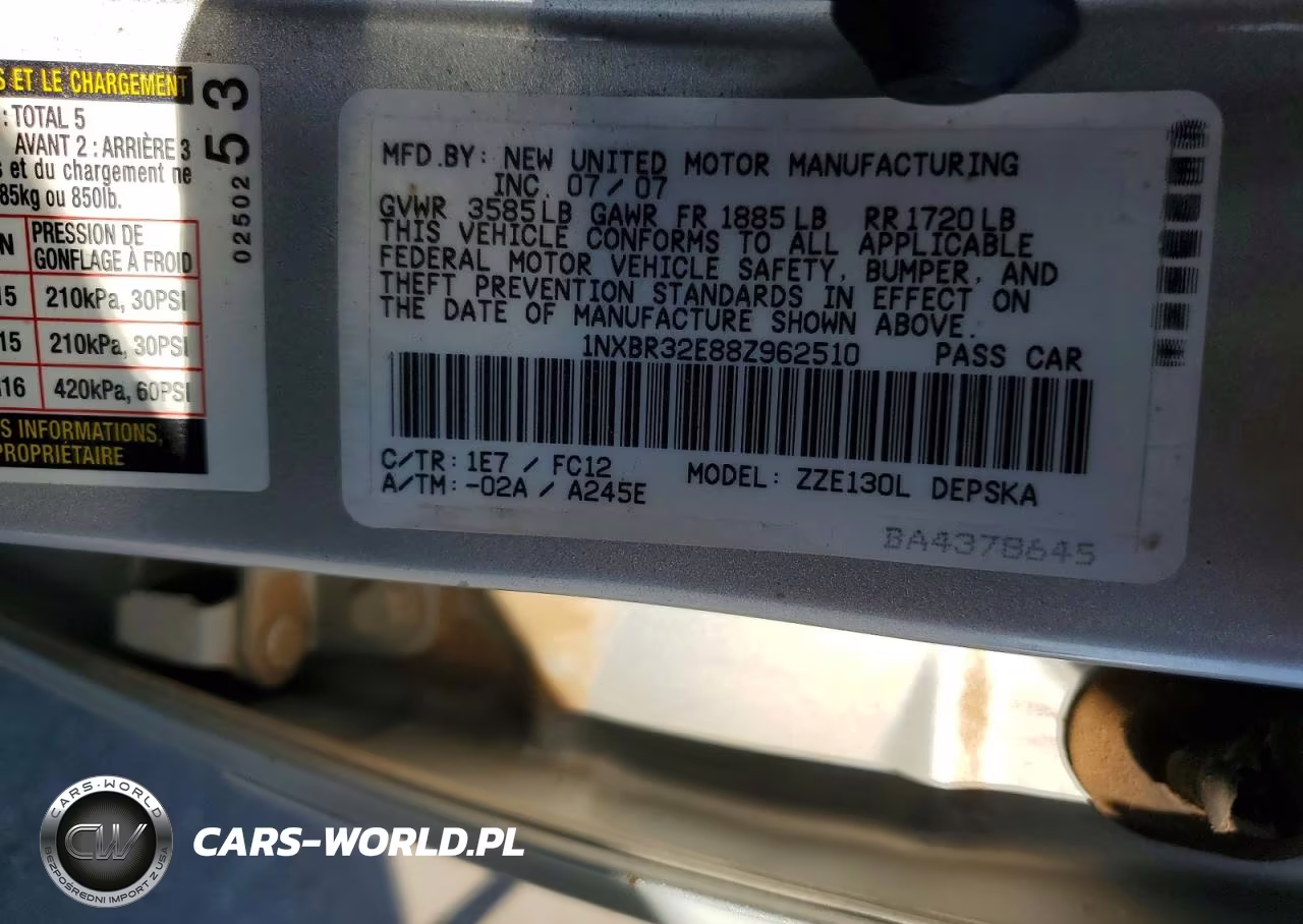 2008 Toyota Corolla S VIN:1NXBR32E88Z962510 - 12