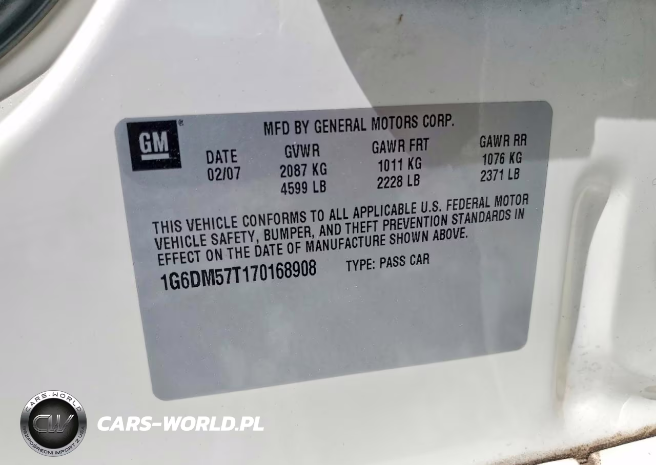 2007 Cadillac Cts VIN:1G6DM57T170168908 - 13
