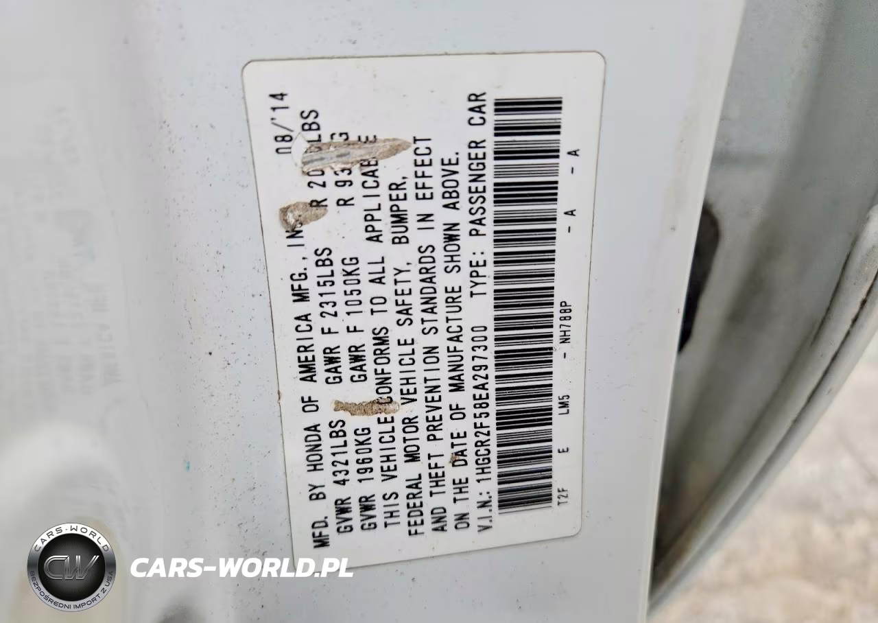 2014 Honda Accord Sport VIN:1HGCR2F58EA297300 - 12