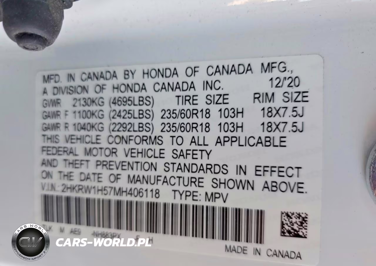 2021 Honda Cr-V Ex VIN:2HKRW1H57MH406118 - 14