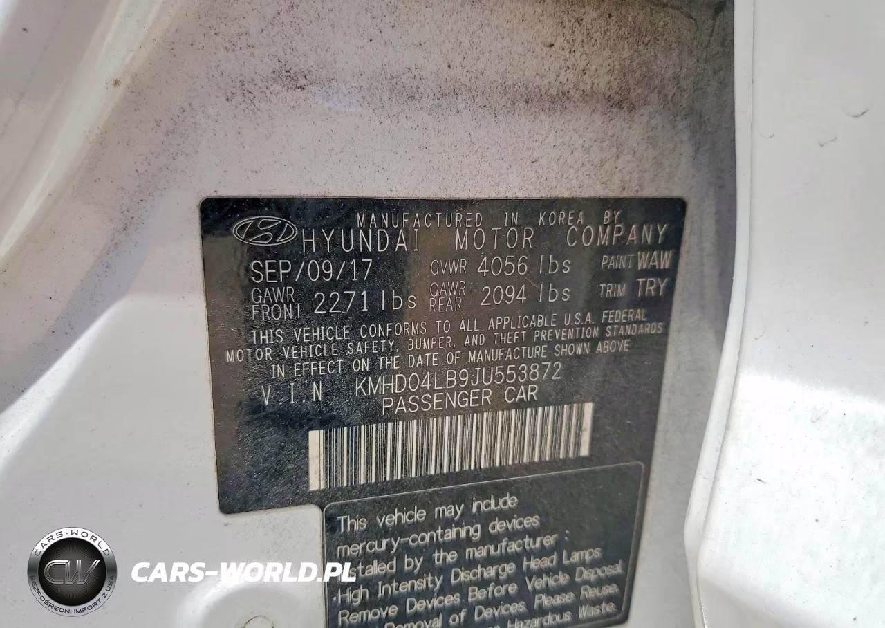 2018 Hyundai Elantra Sport VIN:KMHD04LB9JU553872 - 12