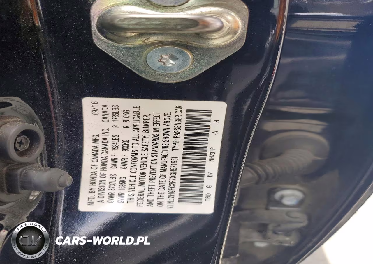 2016 Honda Civic Ex VIN:2HGFC2F7XGH571651 - 12