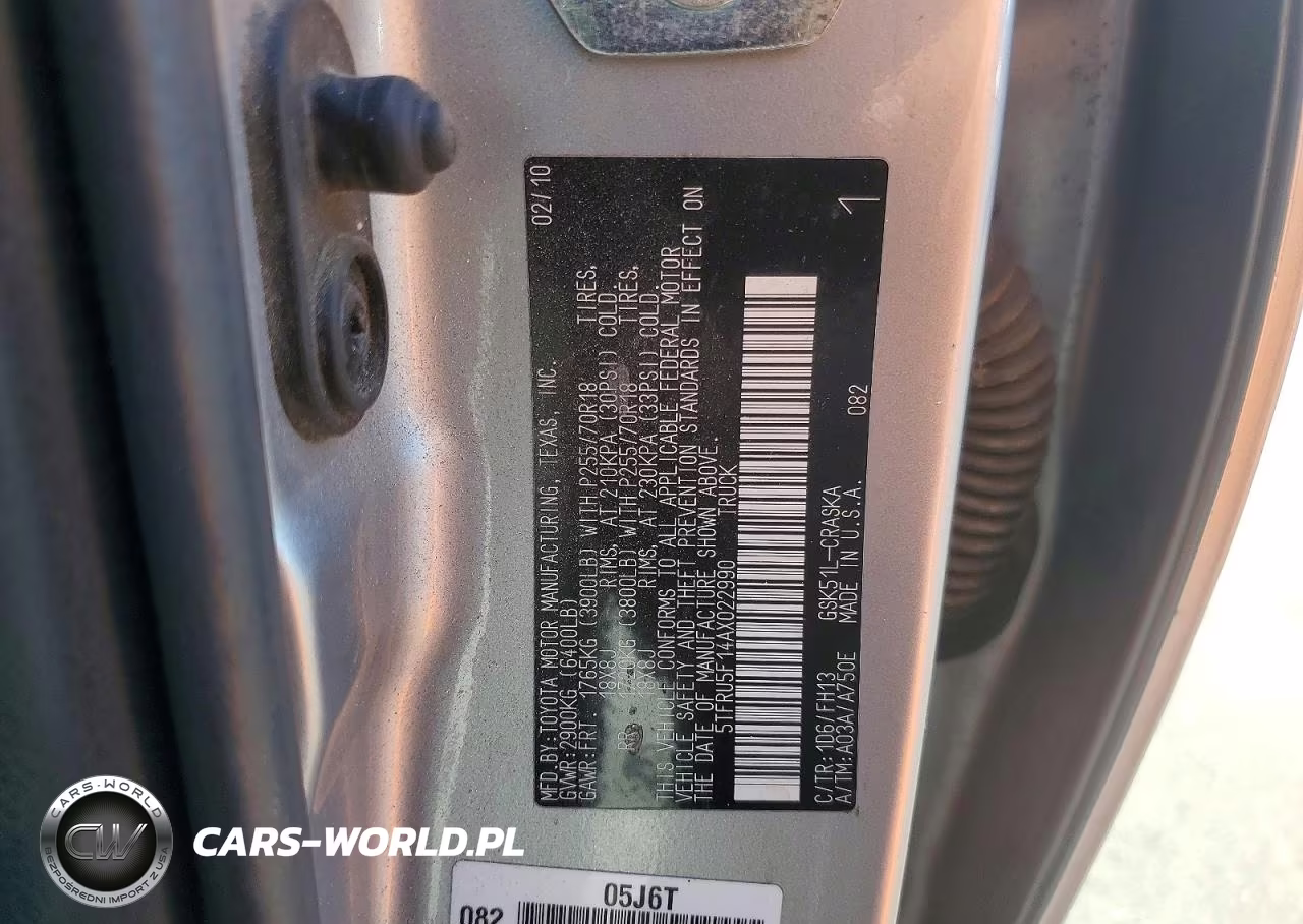 2010 Toyota Tundra Double Cab Sr5 VIN:5TFRU5F14AX022990 - 12