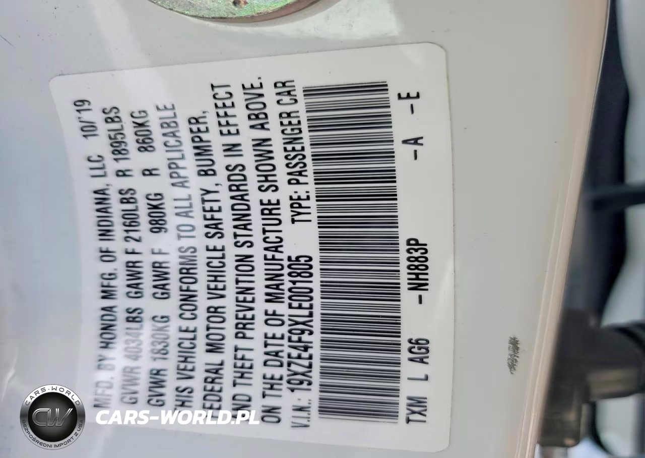 2020 Honda Insight Touring VIN:19XZE4F9XLE001805 - 13