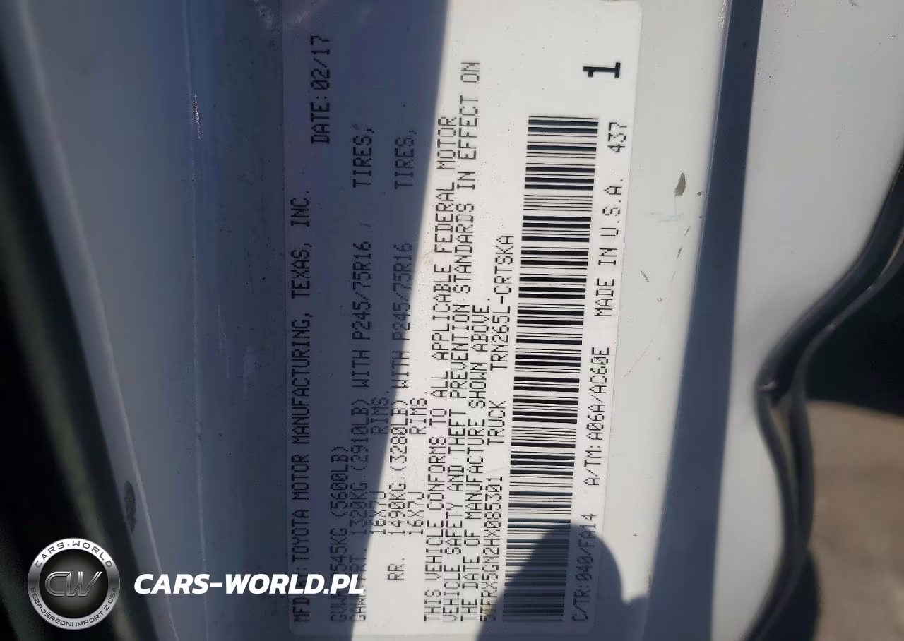 2017 Toyota Tacoma Sr VIN:5TFRX5GN2HX085301 - 12