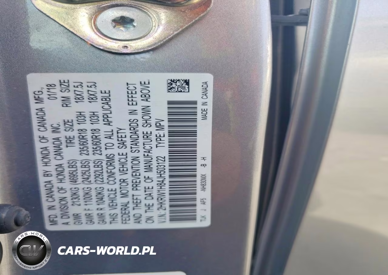 2018 Honda Cr-V Exl VIN:2HKRW1H84JH503122 - 13