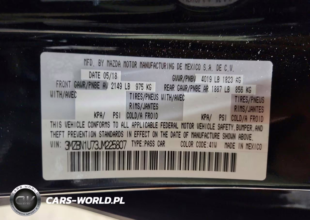 2018 Mazda 3 Sport VIN:3MZBN1U73JM225807 - 12
