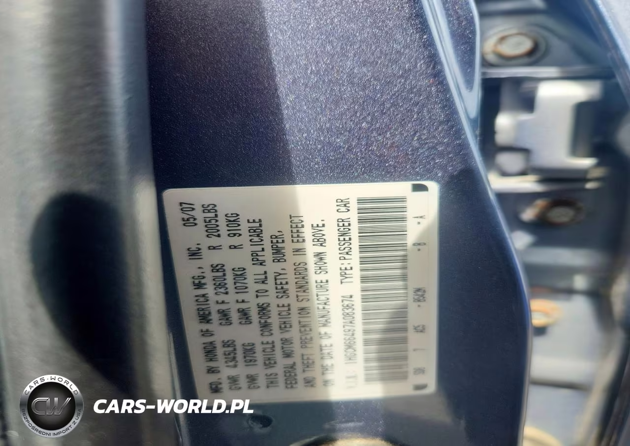 2007 Honda Accord Se VIN:1HGCM66497A083674 - 12