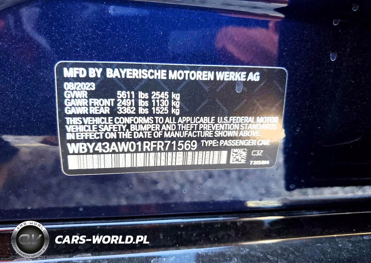 2024 BMW I4 Edrive 35 VIN:WBY43AW01RFR71569 - 12