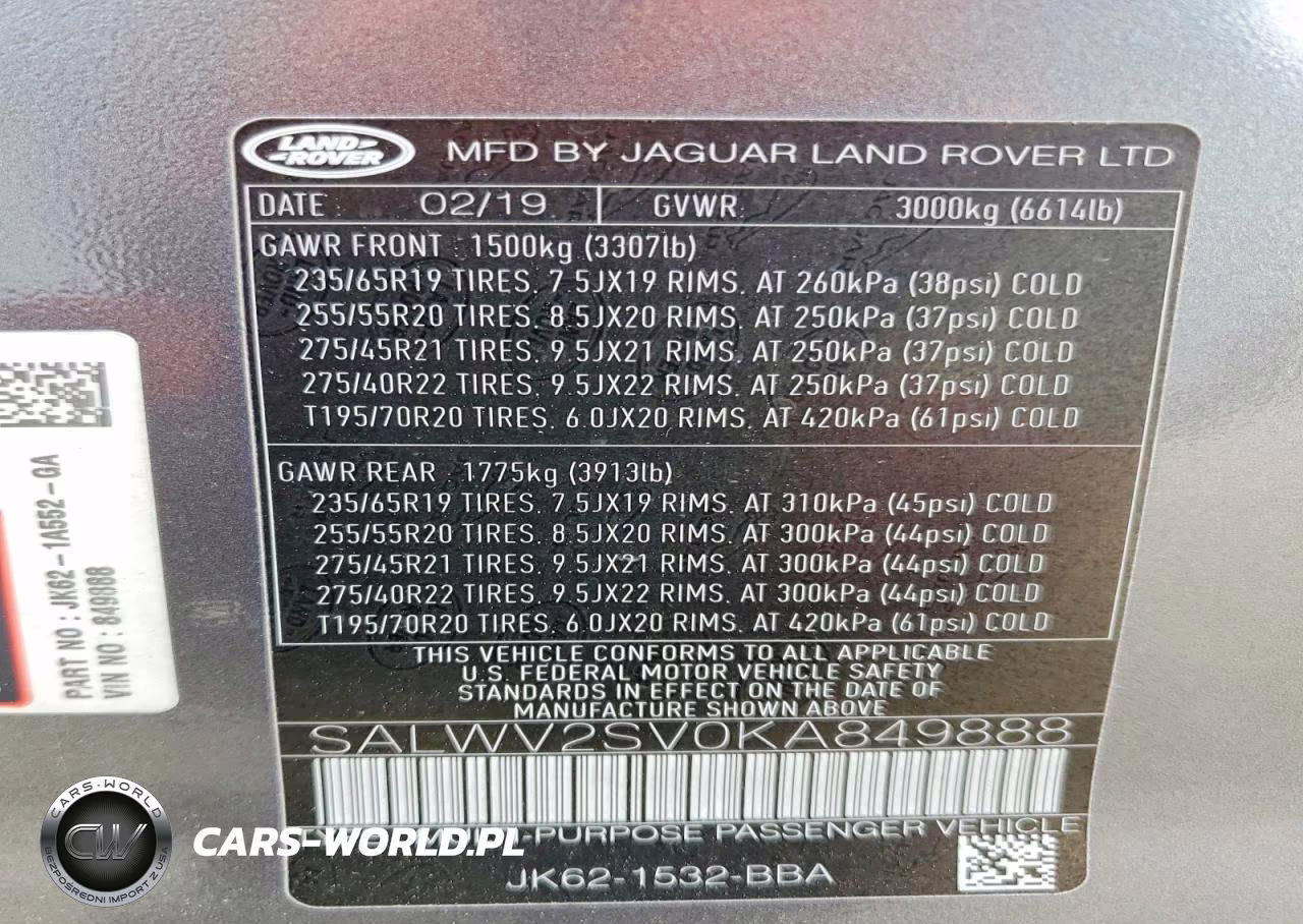 2019 Land Rover Range Rover Sport Hse Dynamic VIN:SALWV2SV0KA849888 - 14