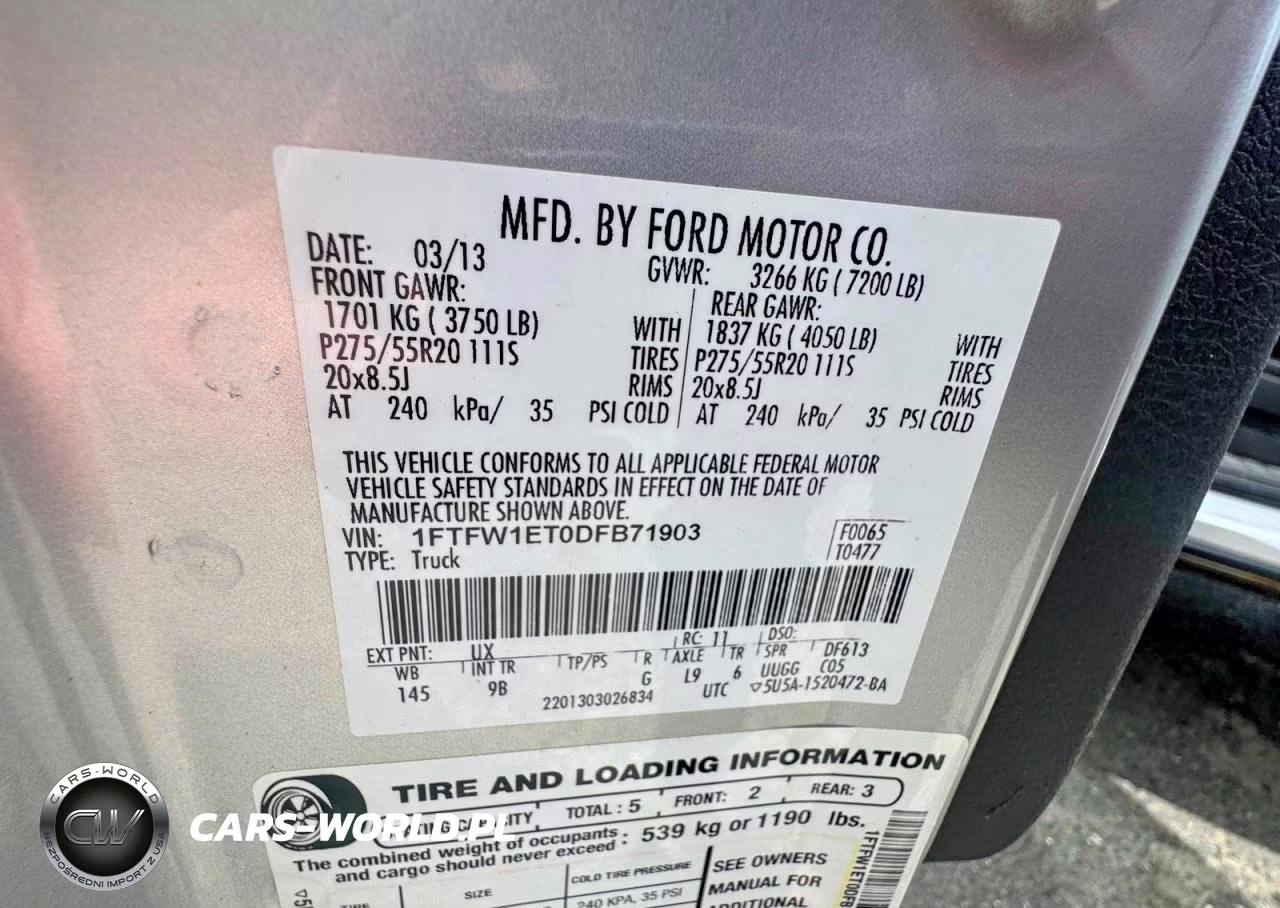 2013 Ford F150 Supercrew VIN:1FTFW1ET0DFB71903 - 10