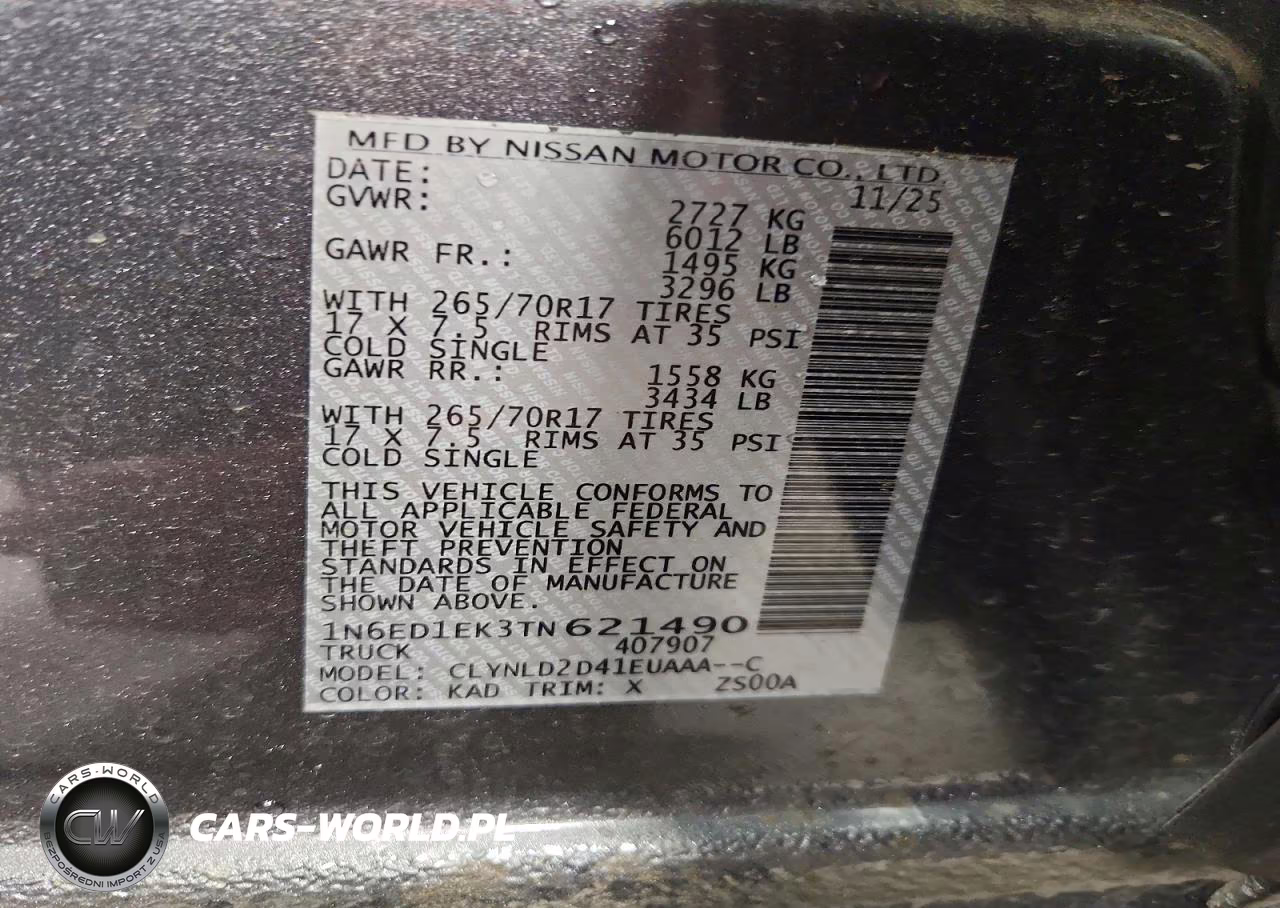 2026 Nissan Frontier S VIN:1N6ED1EK3TN621490 - 12