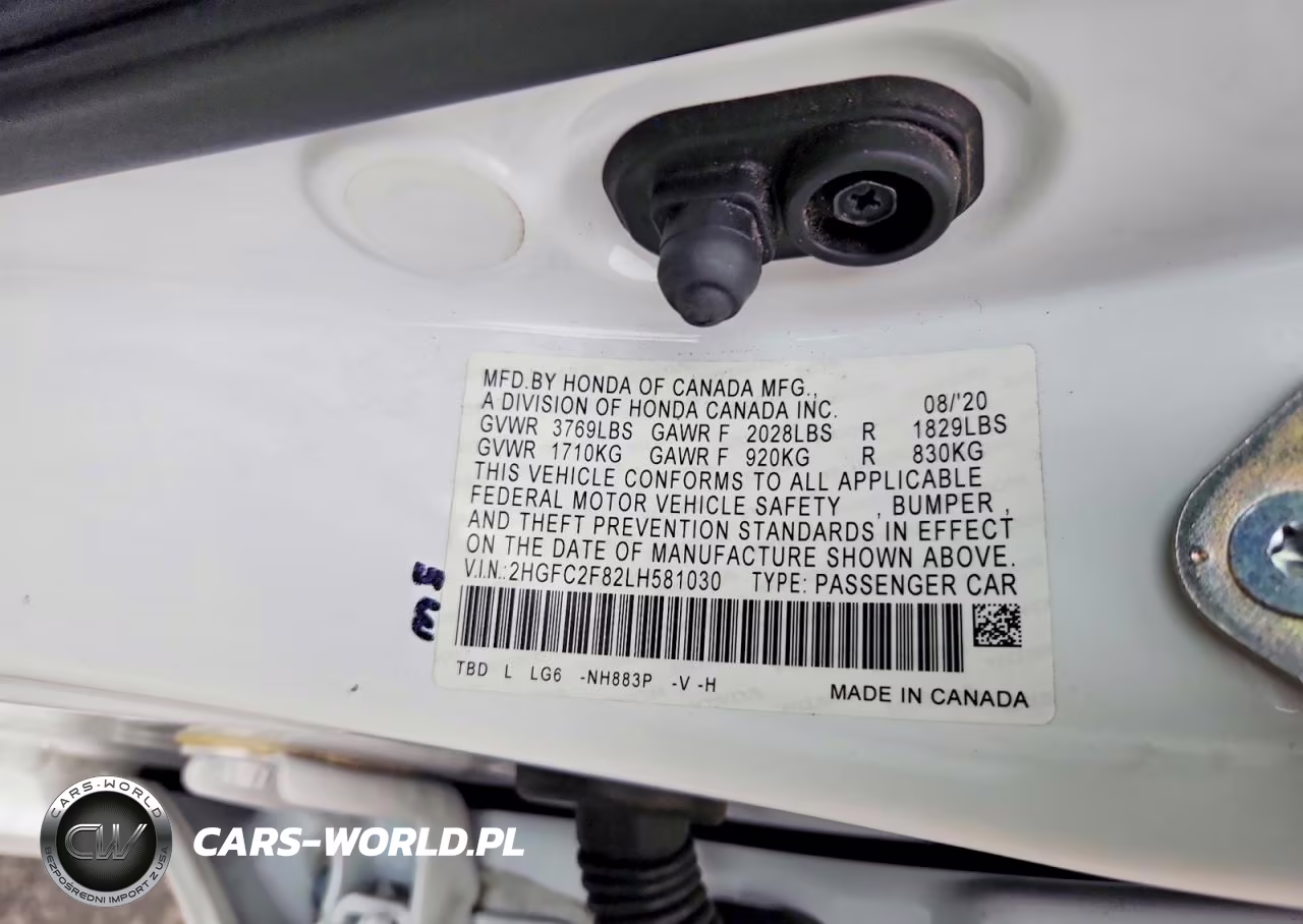 2020 Honda Civic Sport VIN:2HGFC2F82LH581030 - 12