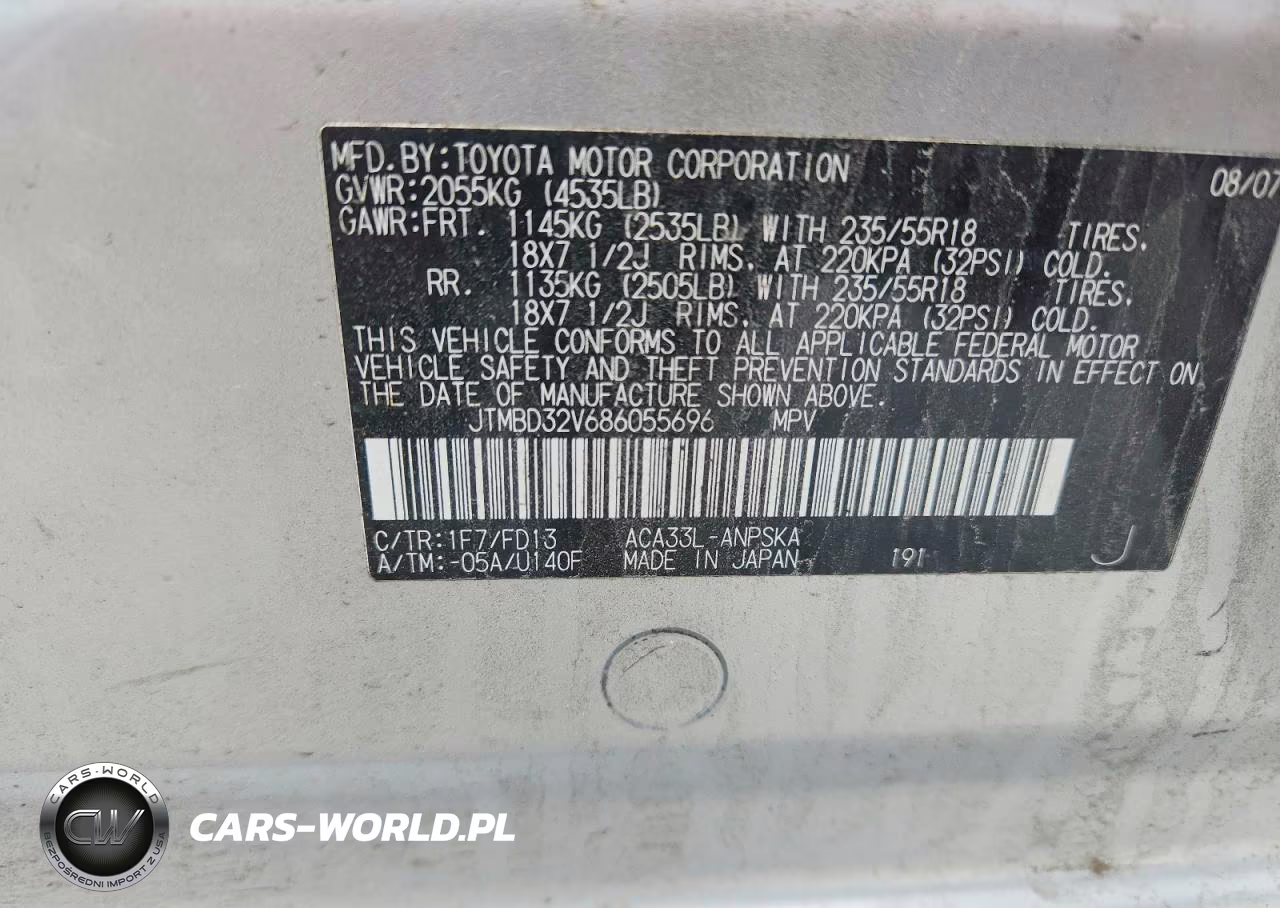 2008 Toyota Rav4 Sport VIN:JTMBD32V686055696 - 12