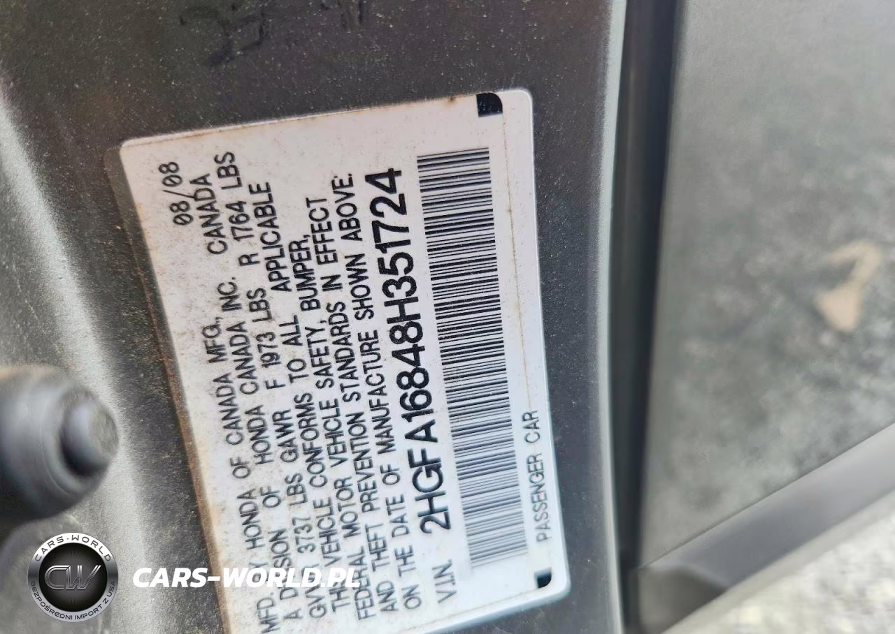 2008 Honda Civic Ex VIN:2HGFA16848H351724 - 13