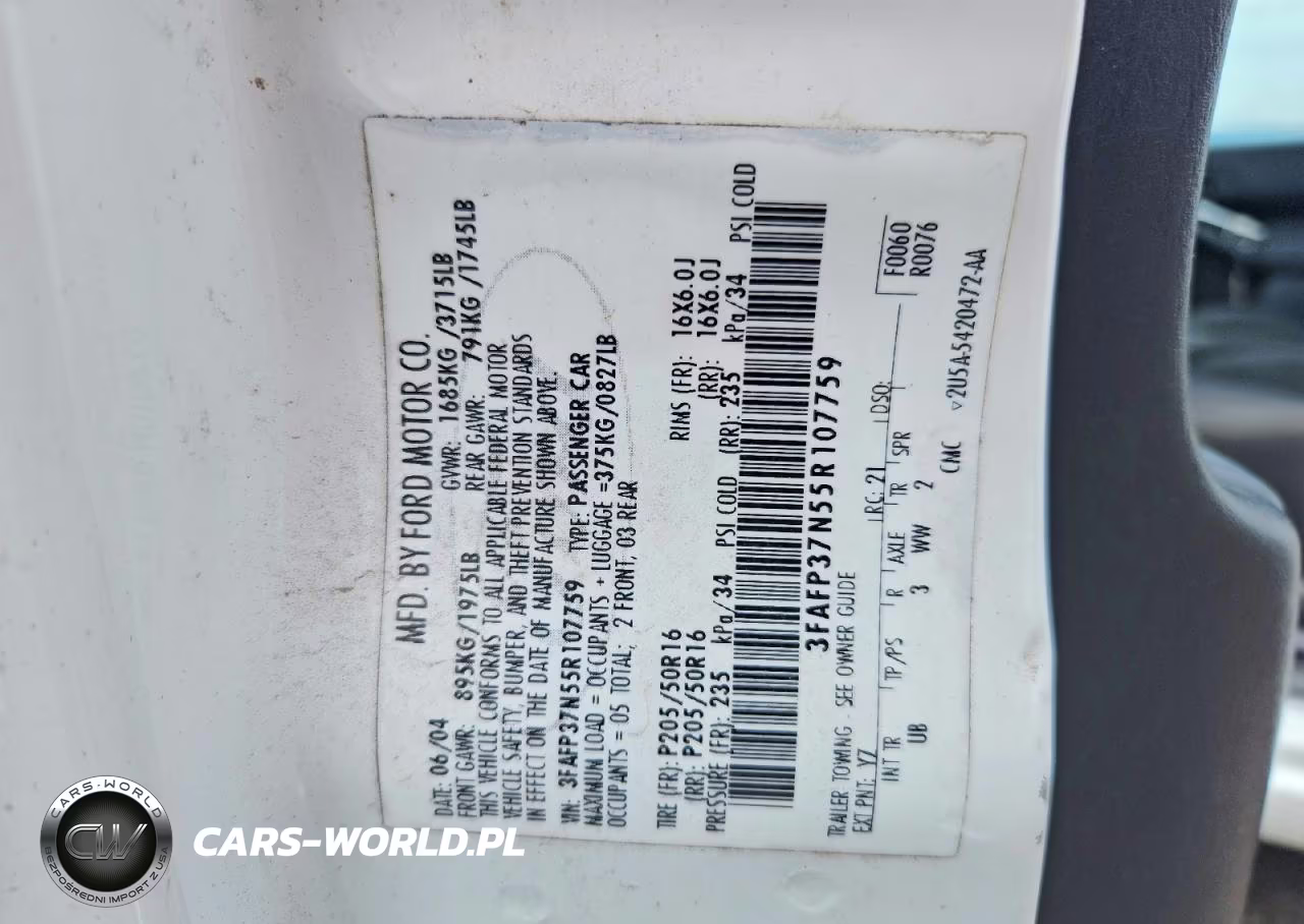 2005 Ford Focus Zx5 VIN:3FAFP37N55R107759 - 12