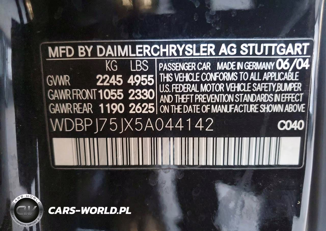 2005 Mercedes-Benz Cl 500 VIN:WDBPJ75JX5A044142 - 12