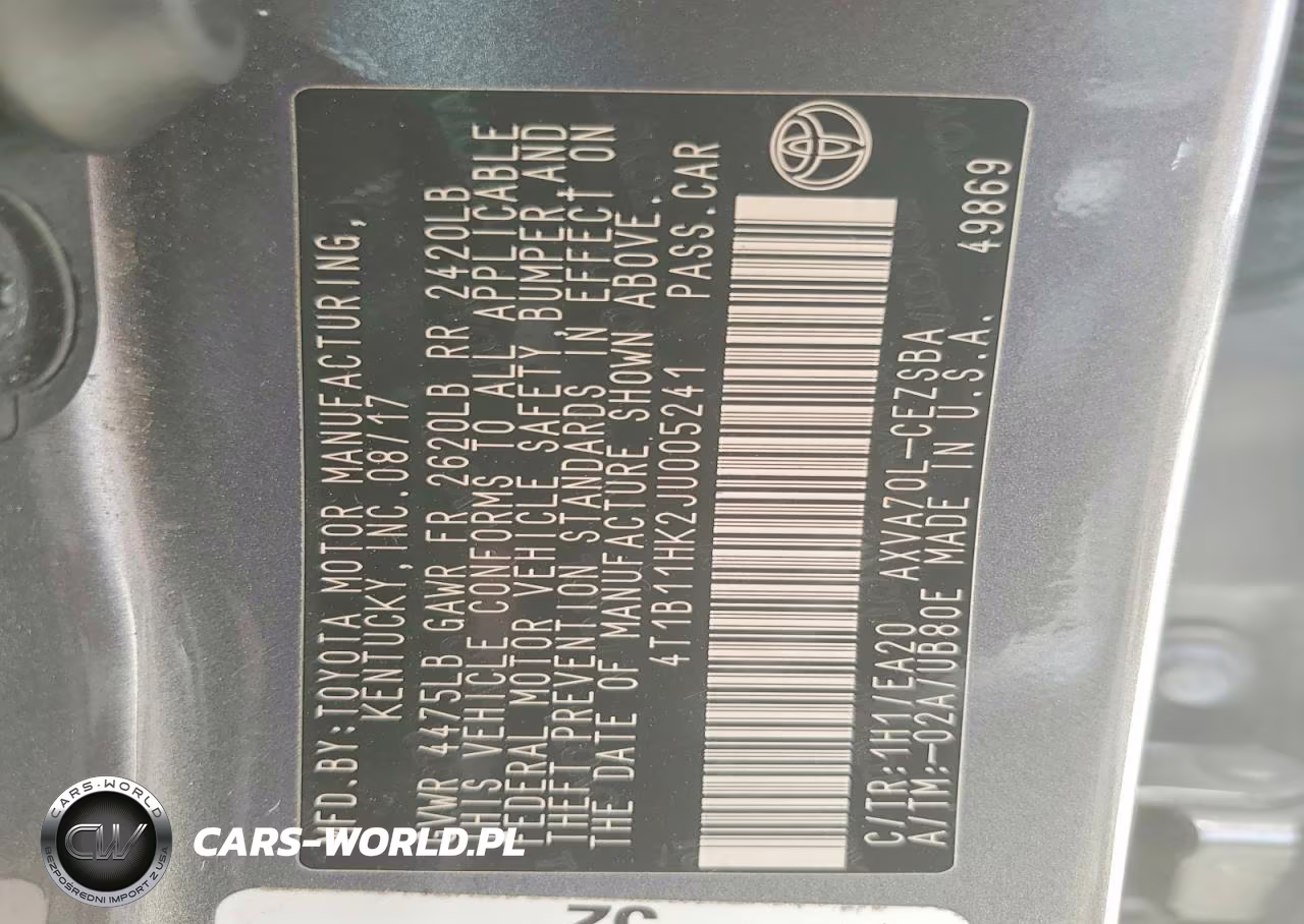 2018 Toyota Camry Se VIN:4T1B11HK2JU005241 - 13