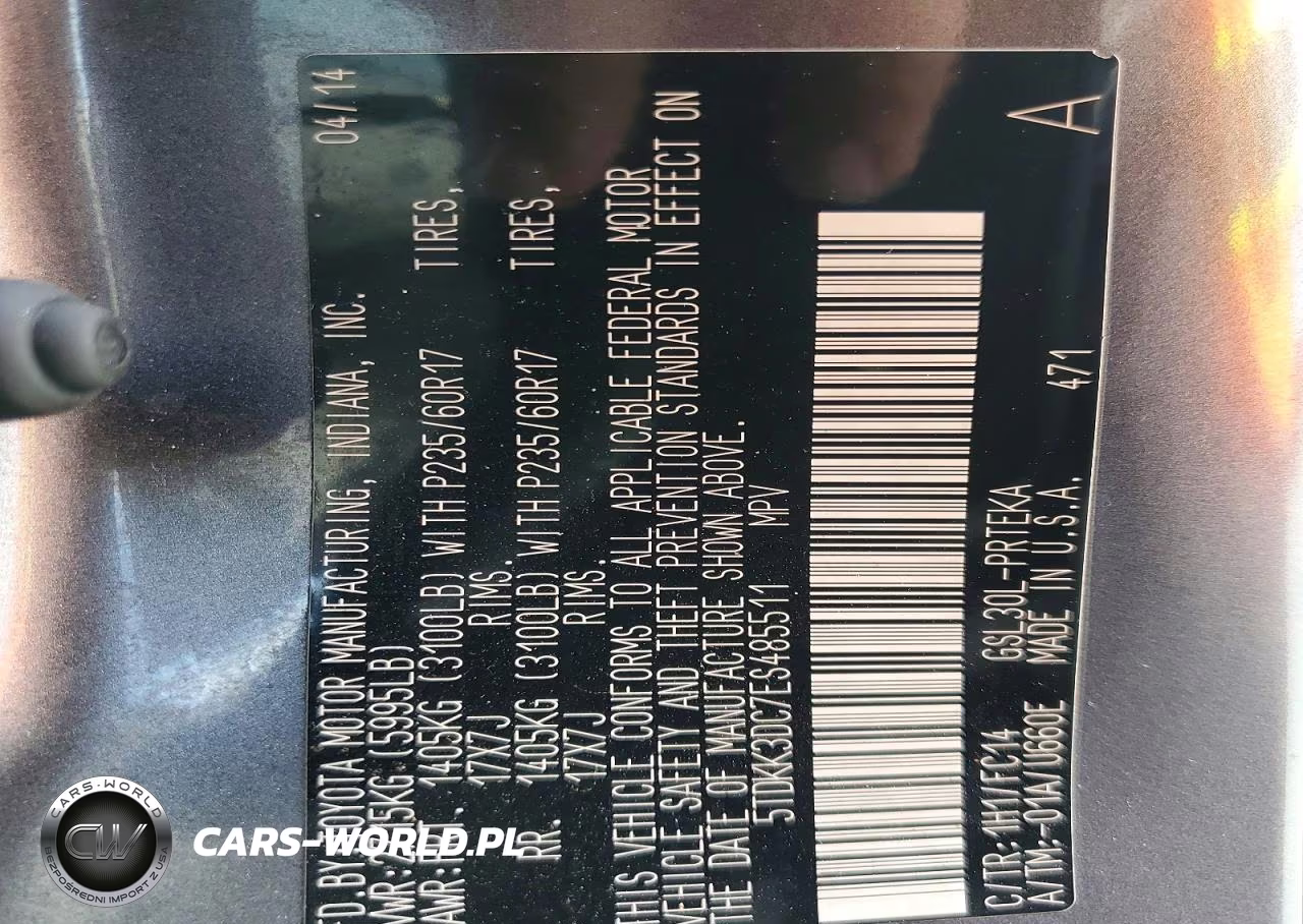 2014 Toyota Sienna Le VIN:5TDKK3DC7ES485511 - 14