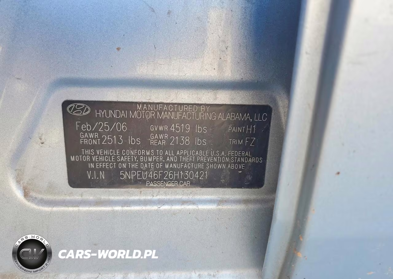 2006 Hyundai Sonata Gls V6 VIN:5NPEU46F26H130421 - 12