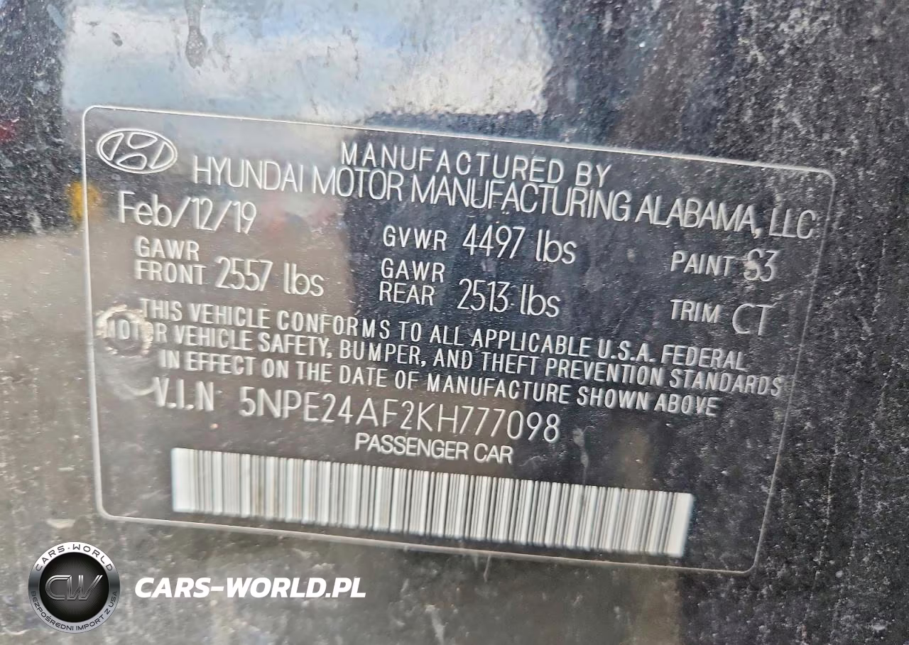 2019 Hyundai Sonata Se VIN:5NPE24AF2KH777098 - 12