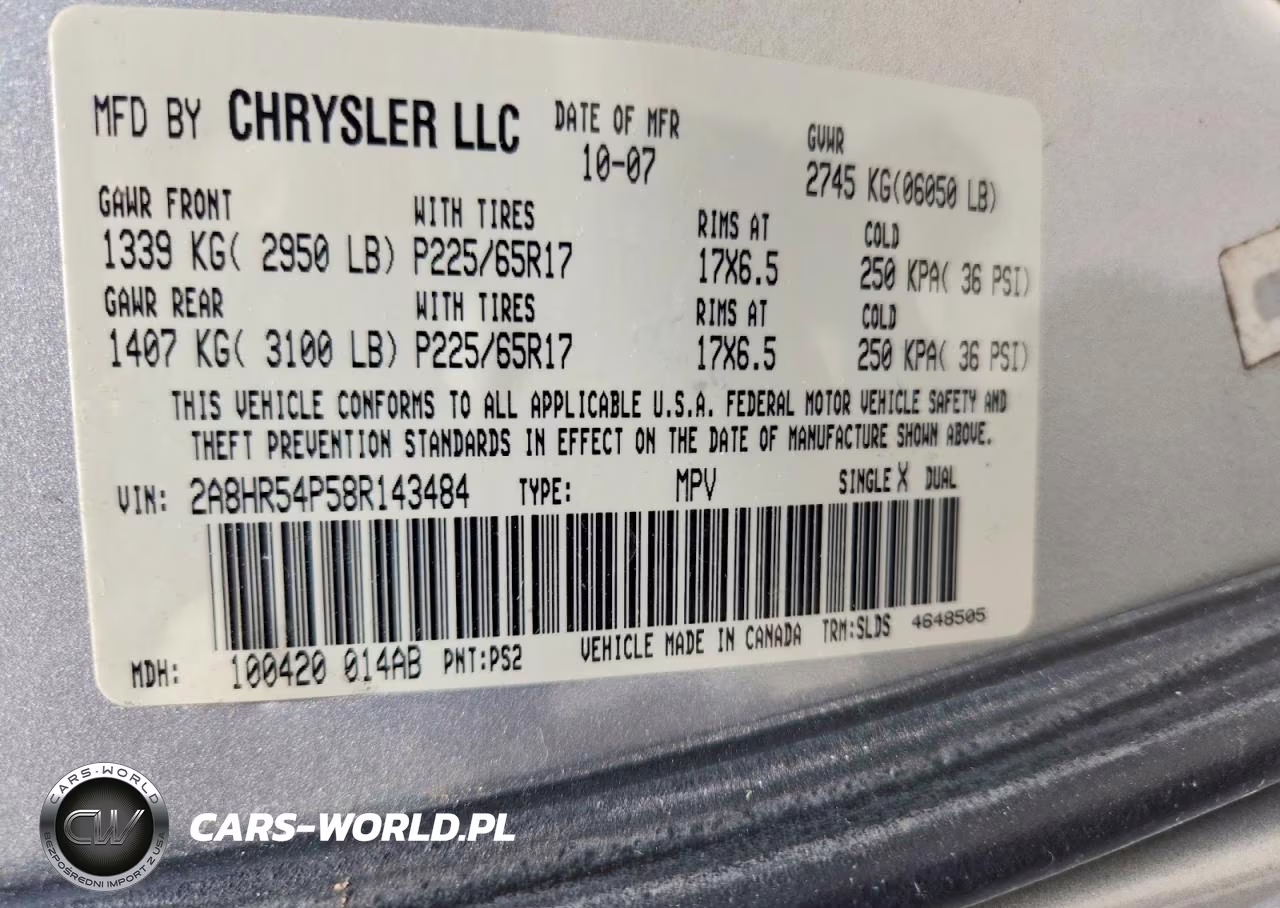 2008 Chrysler Town & Country Touring VIN:2A8HR54P58R143484 - 13