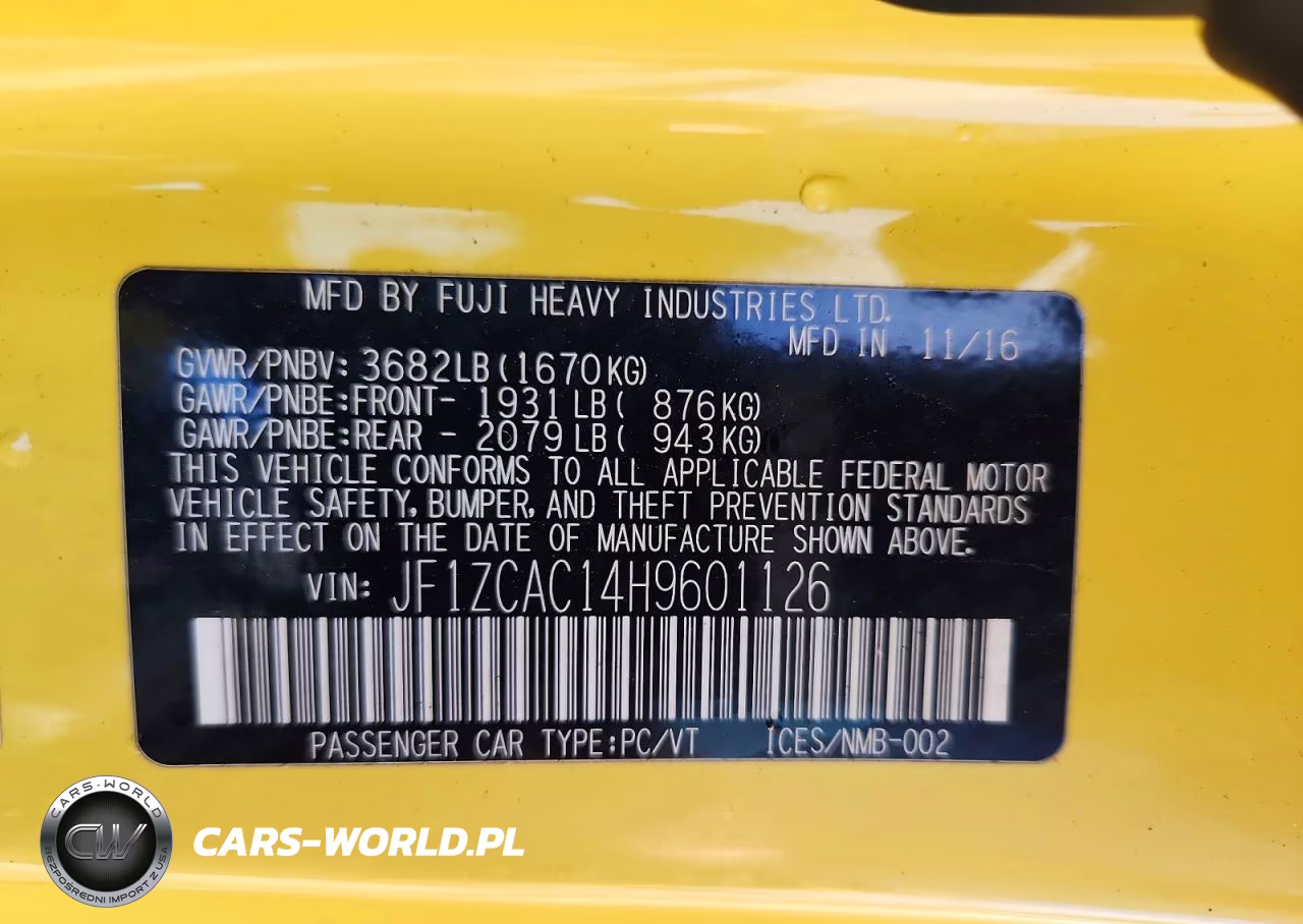 2017 Subaru Brz 2.0 Limited VIN:JF1ZCAC14H9601126 - 13