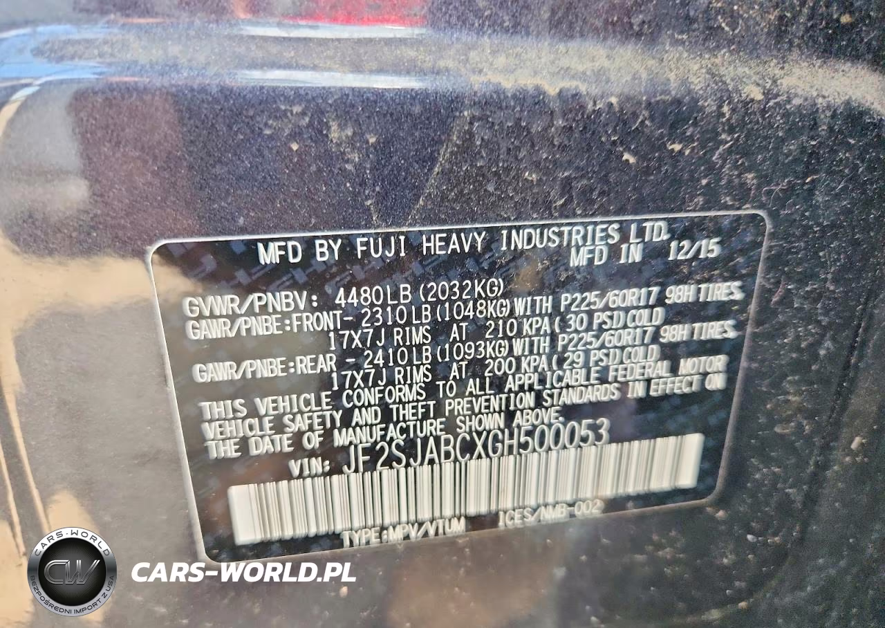 2016 Subaru B9 Tribeca VIN:JF2SJABCXGH500053 - 13