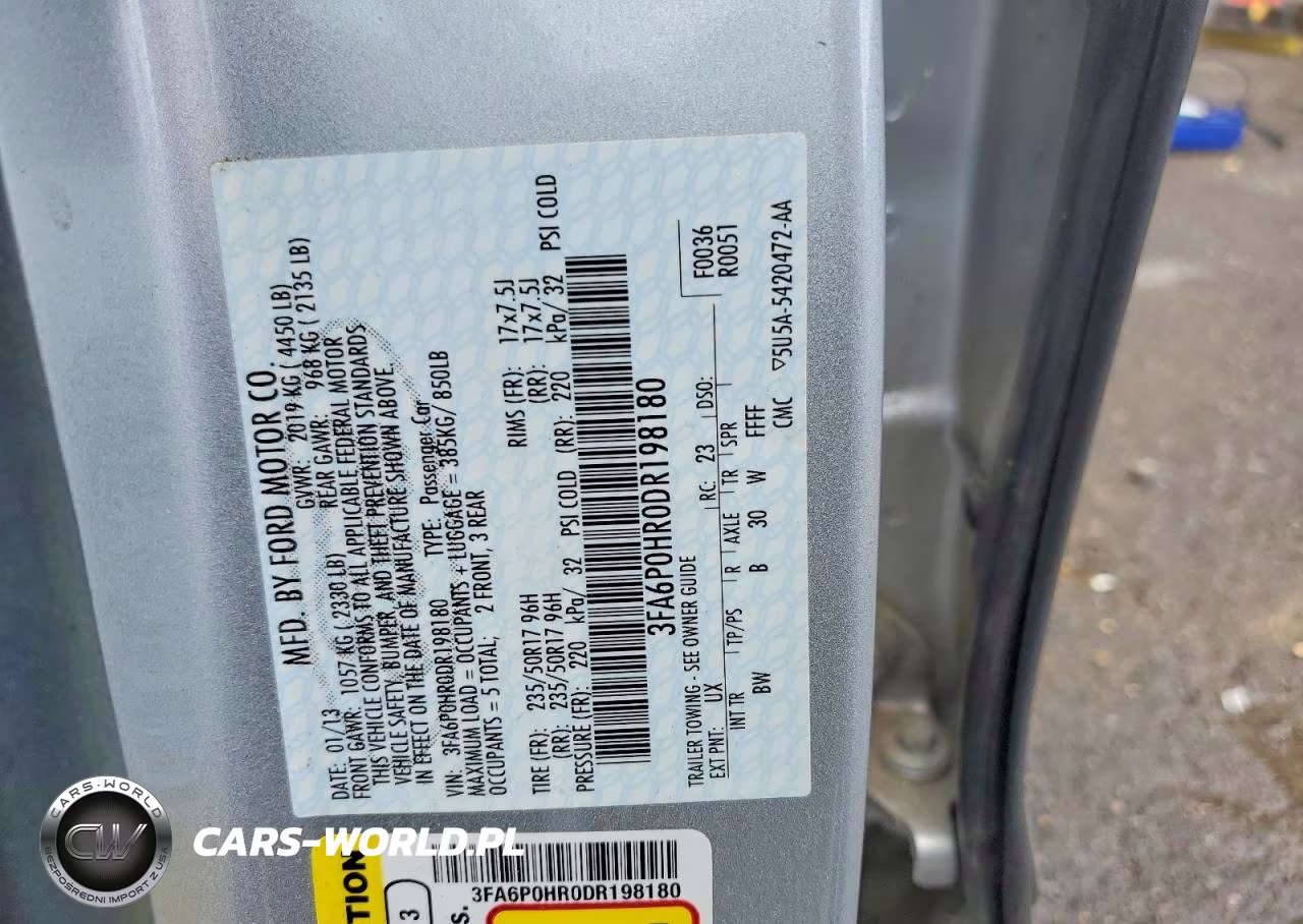 2013 Ford Fusion Se VIN:3FA6P0HR0DR198180 - 12