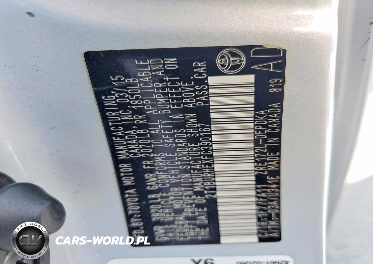 2015 Toyota Corolla L VIN:2T1BURHEXFC390167 - 12