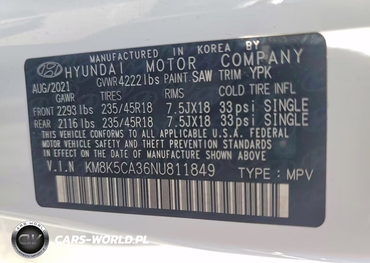 2022 Hyundai Kona Limited VIN:KM8K5CA36NU811849 - 14