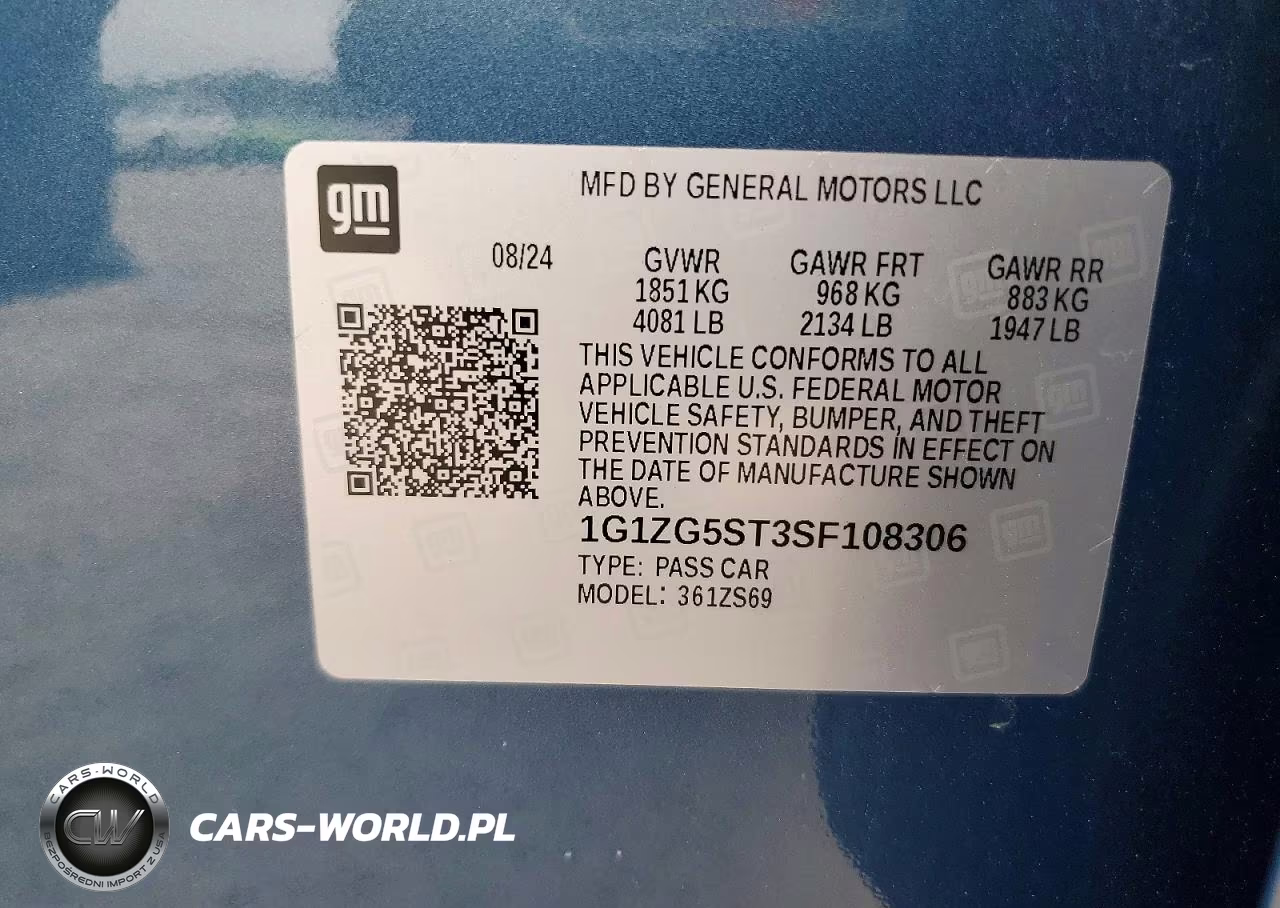 2025 Chevrolet Malibu Rs VIN:1G1ZG5ST3SF108306 - 12