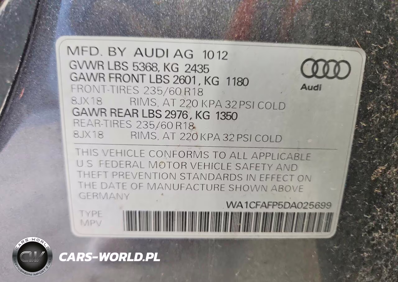 2013 Audi Q5 Premium VIN:WA1CFAFP5DA025699 - 13
