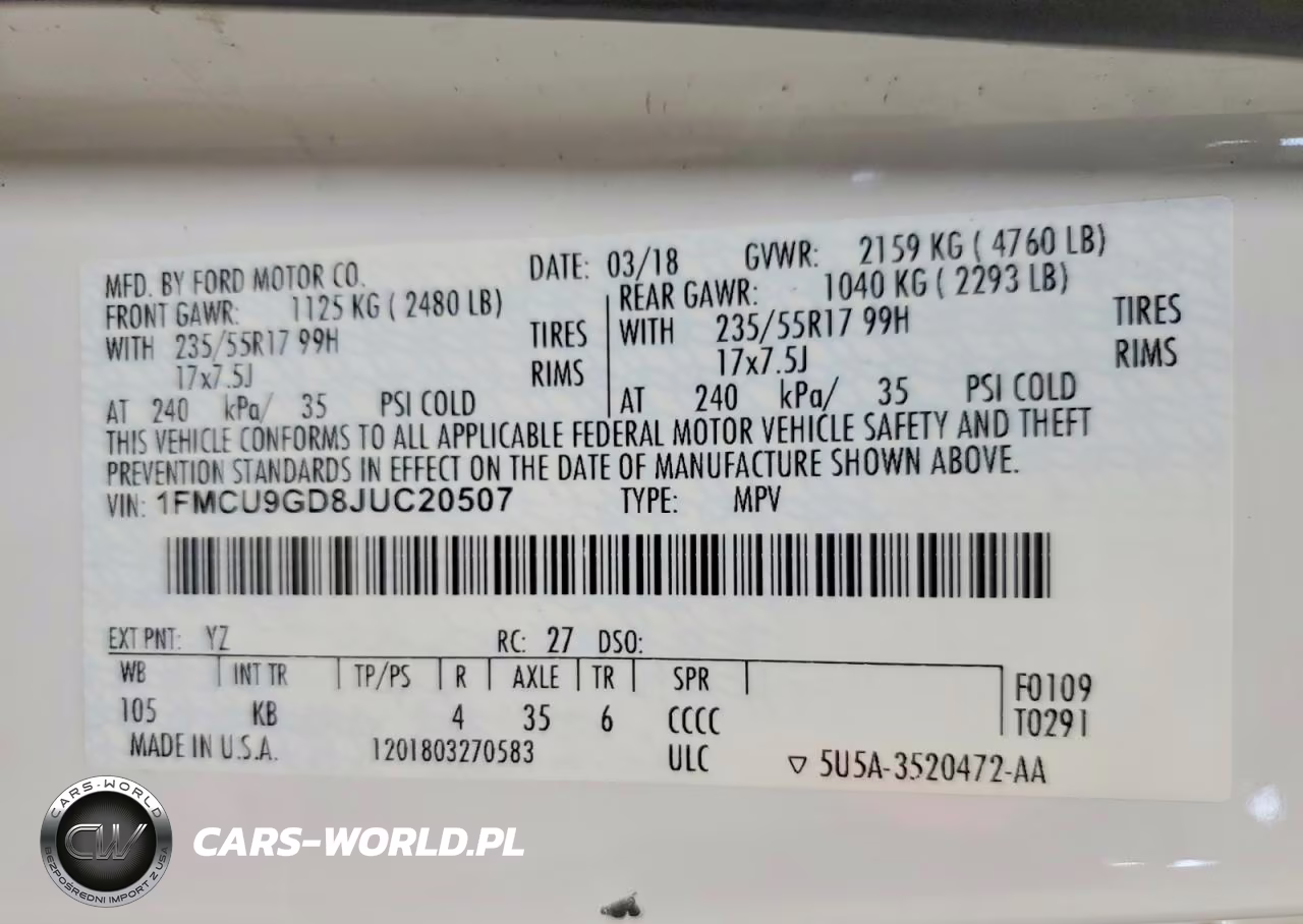 2018 Ford Escape Se VIN:1FMCU9GD8JUC20507 - 13
