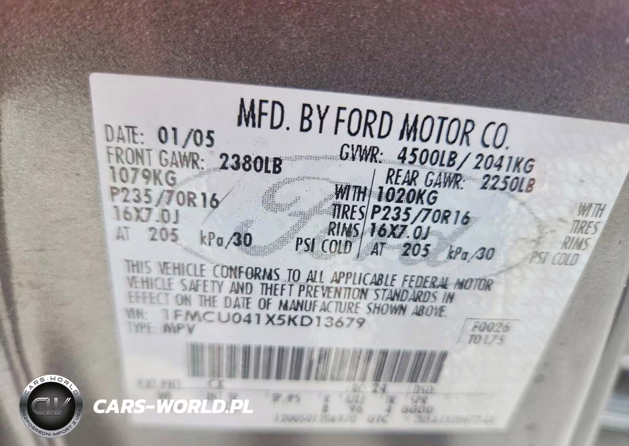 2005 Ford Escape Limited VIN:1FMCU041X5KD13679 - 13