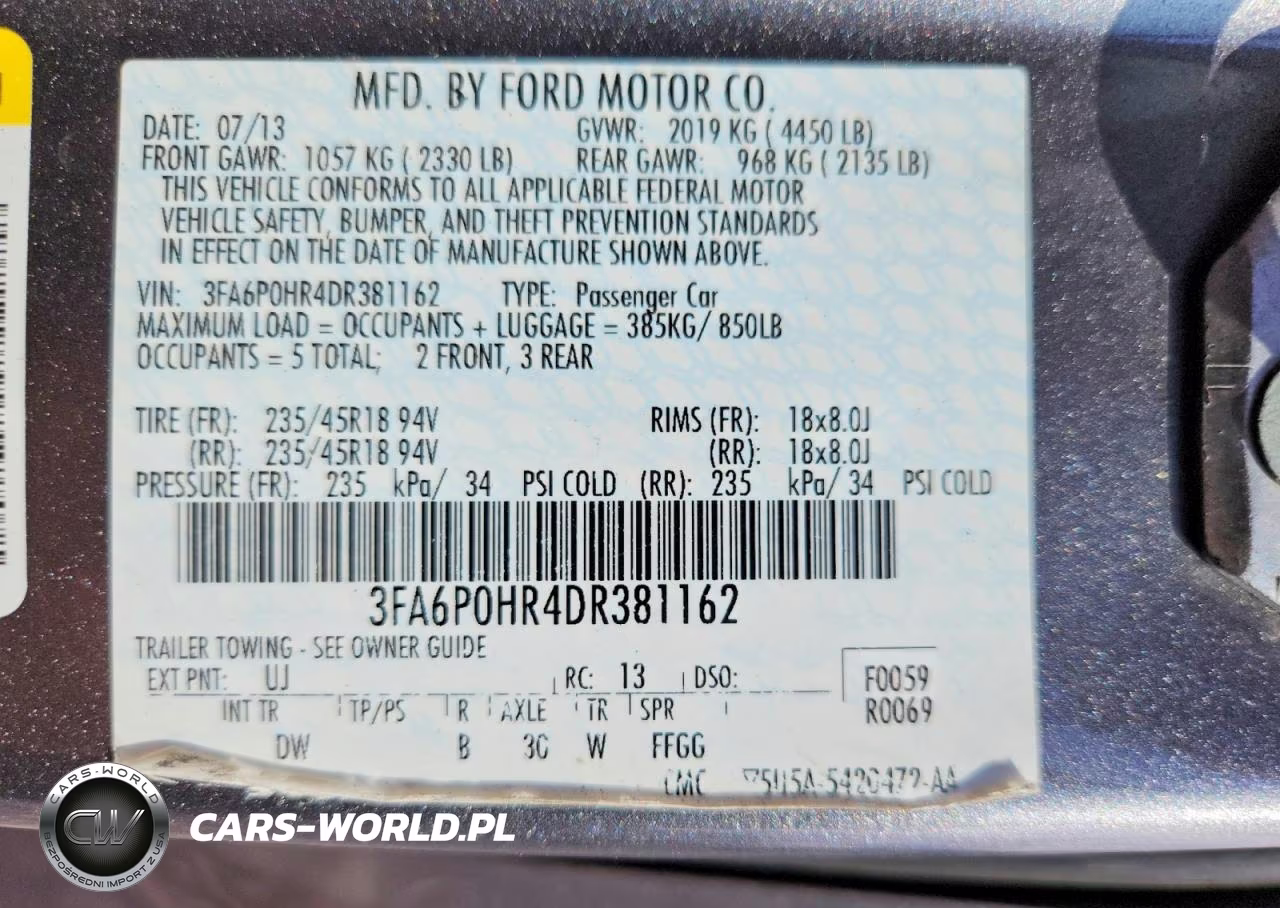 2013 Ford Fusion Se VIN:3FA6P0HR4DR381162 - 12