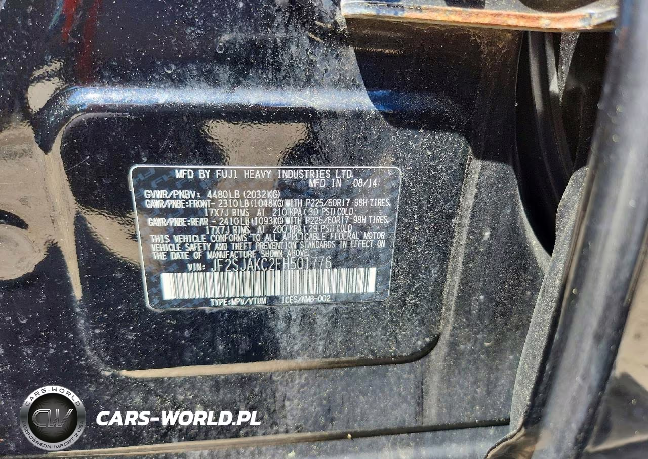 2015 Subaru Forester 2.5I Limited VIN:JF2SJAKC2FH501776 - 13