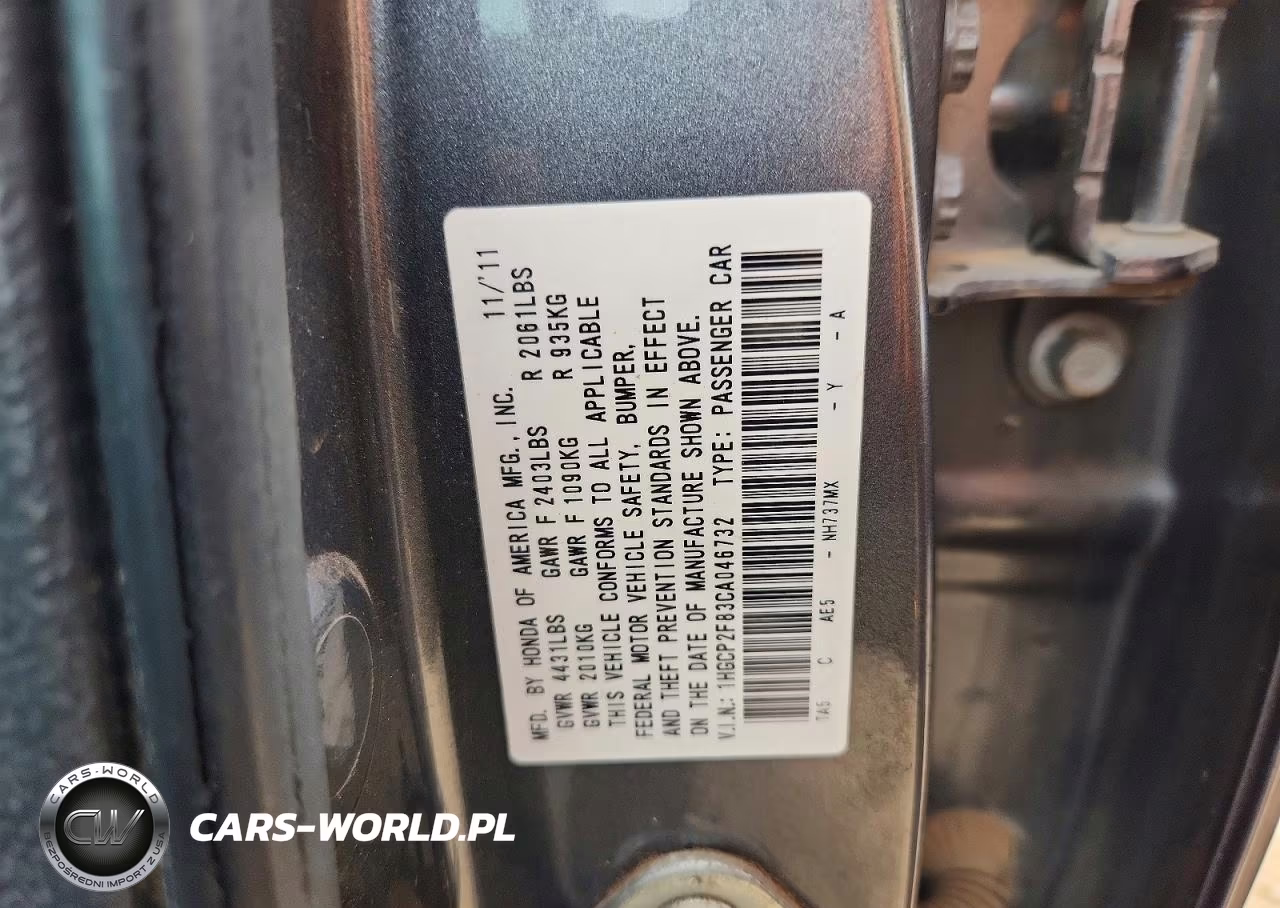 2012 Honda Accord Exl VIN:1HGCP2F83CA046732 - 13