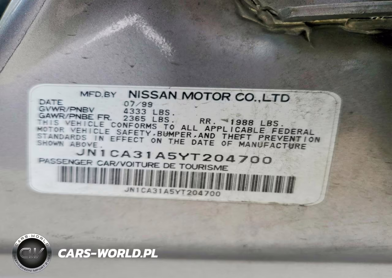 2000 Nissan Maxima Gxe VIN:JN1CA31A5YT204700 - 12